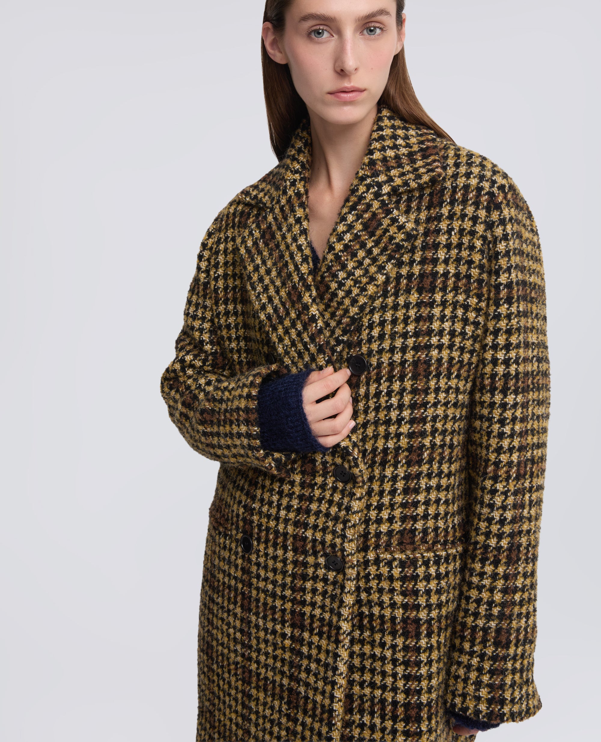 CAPPOTTO IN BOUCLE DI MISTO LANA E ALPACA - GIALLO - ASPESI
