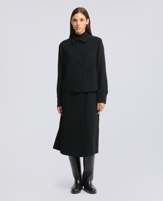 CHAQUETA BOXY DE CREPE CADY - NERO - ASPESI
