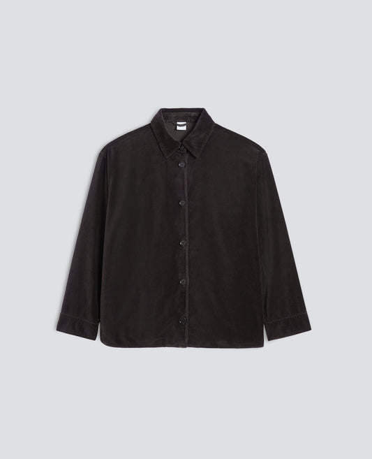 HEMDJACKE AUS SAMT - MARRONE - ASPESI