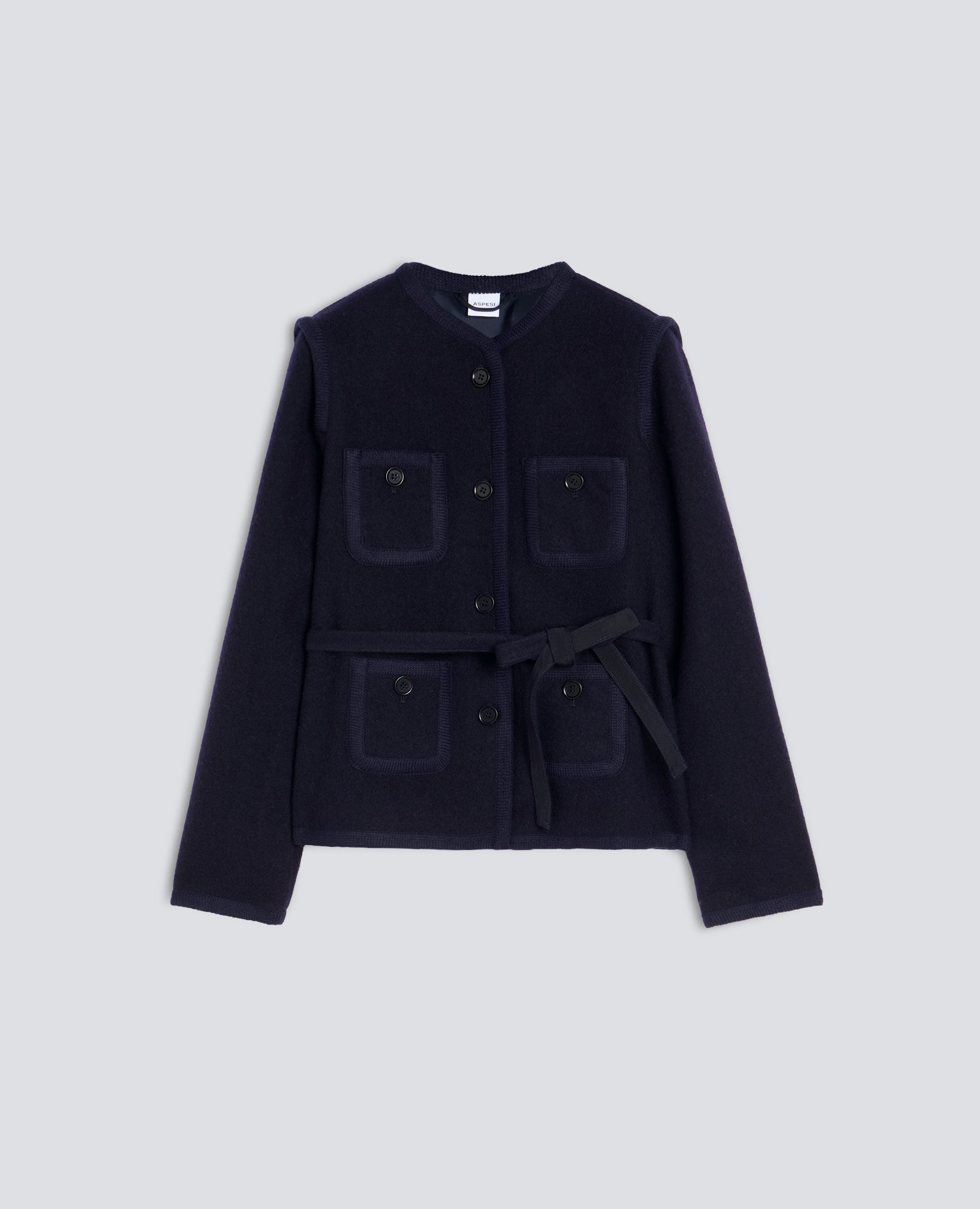 CHAQUETA DE LANA SHETLAND - BLU - ASPESI