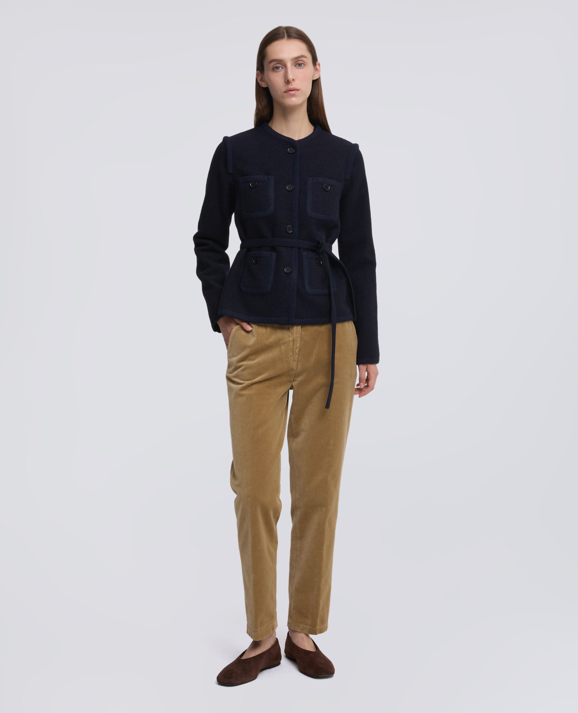 CHAQUETA DE LANA SHETLAND - BLU - ASPESI