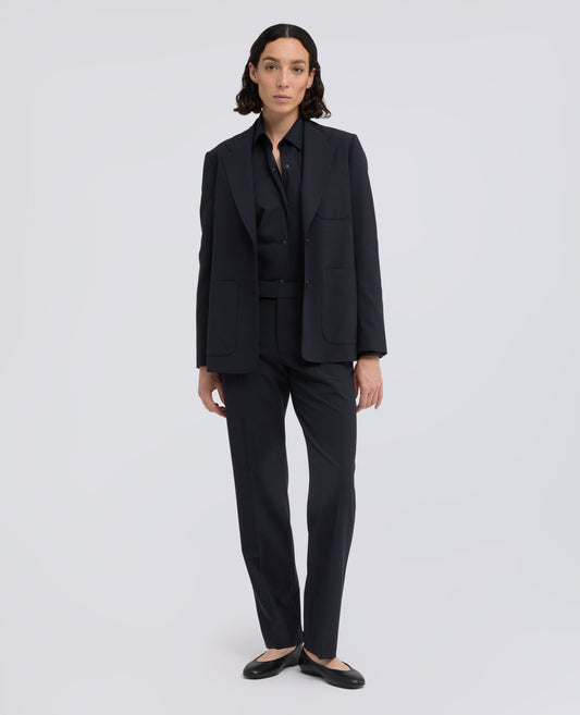 CHAQUETA RECTA DESESTRUCTURADA EN FRANELA DE TECNOLANA COMFORT - BLU - ASPESI