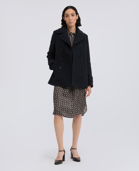 CABANJACKE AUS REINER GEKOCHTER SCHURWOLLE - BLU - ASPESI