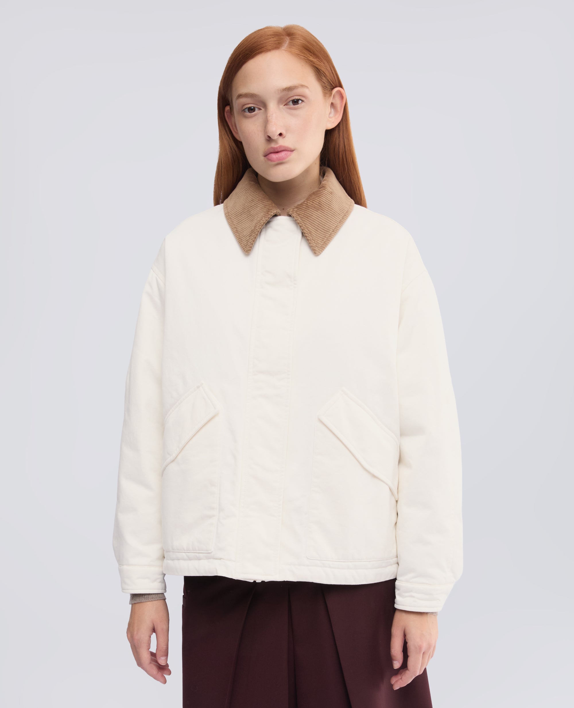 GIUBBOTTO IN GABARDINE DI COTONE IMBOTTITO CON OVATTA EXTRA TERMICA - NATURALE - ASPESI