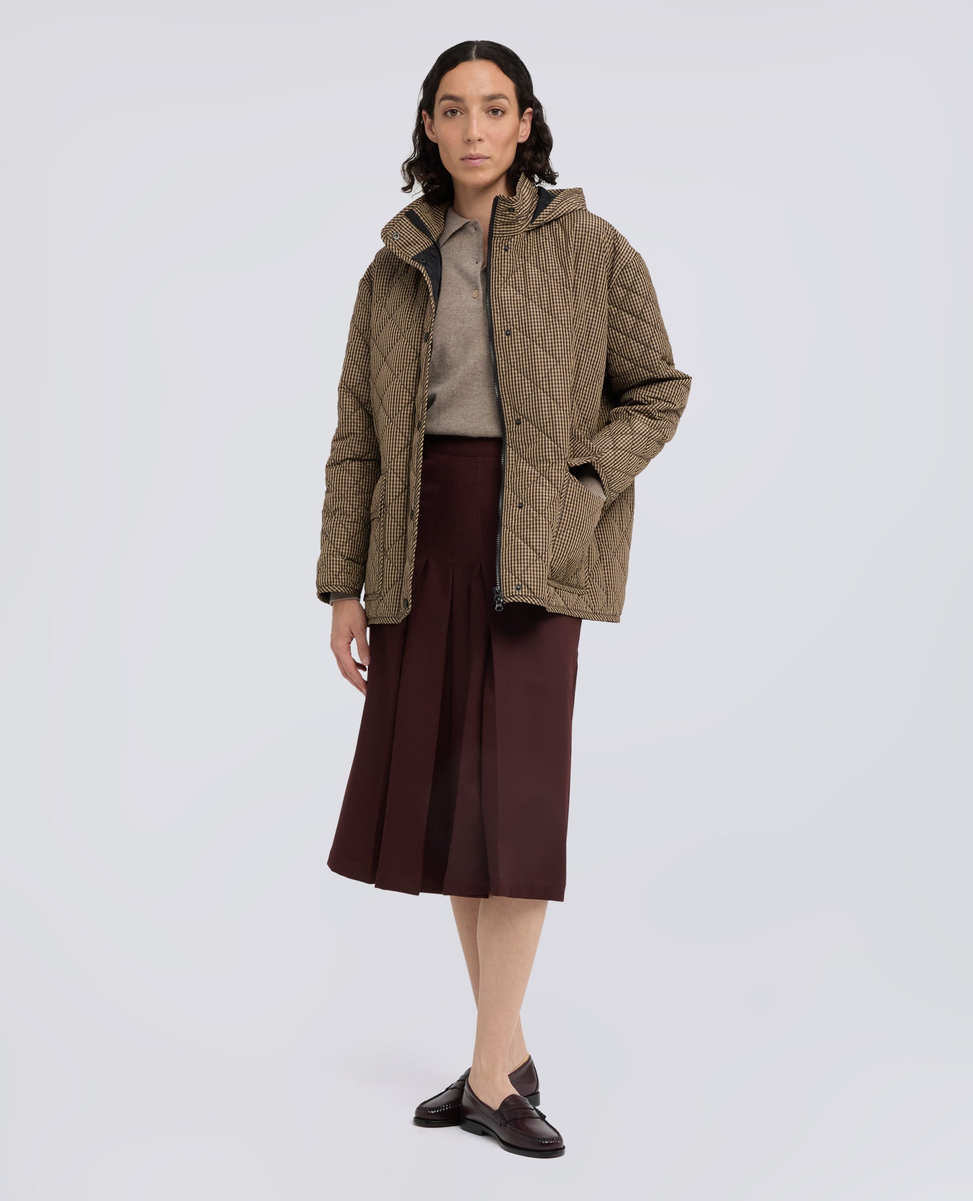 GONNA IN GABARDINE DI LANA VERGINE - MARRONE - ASPESI