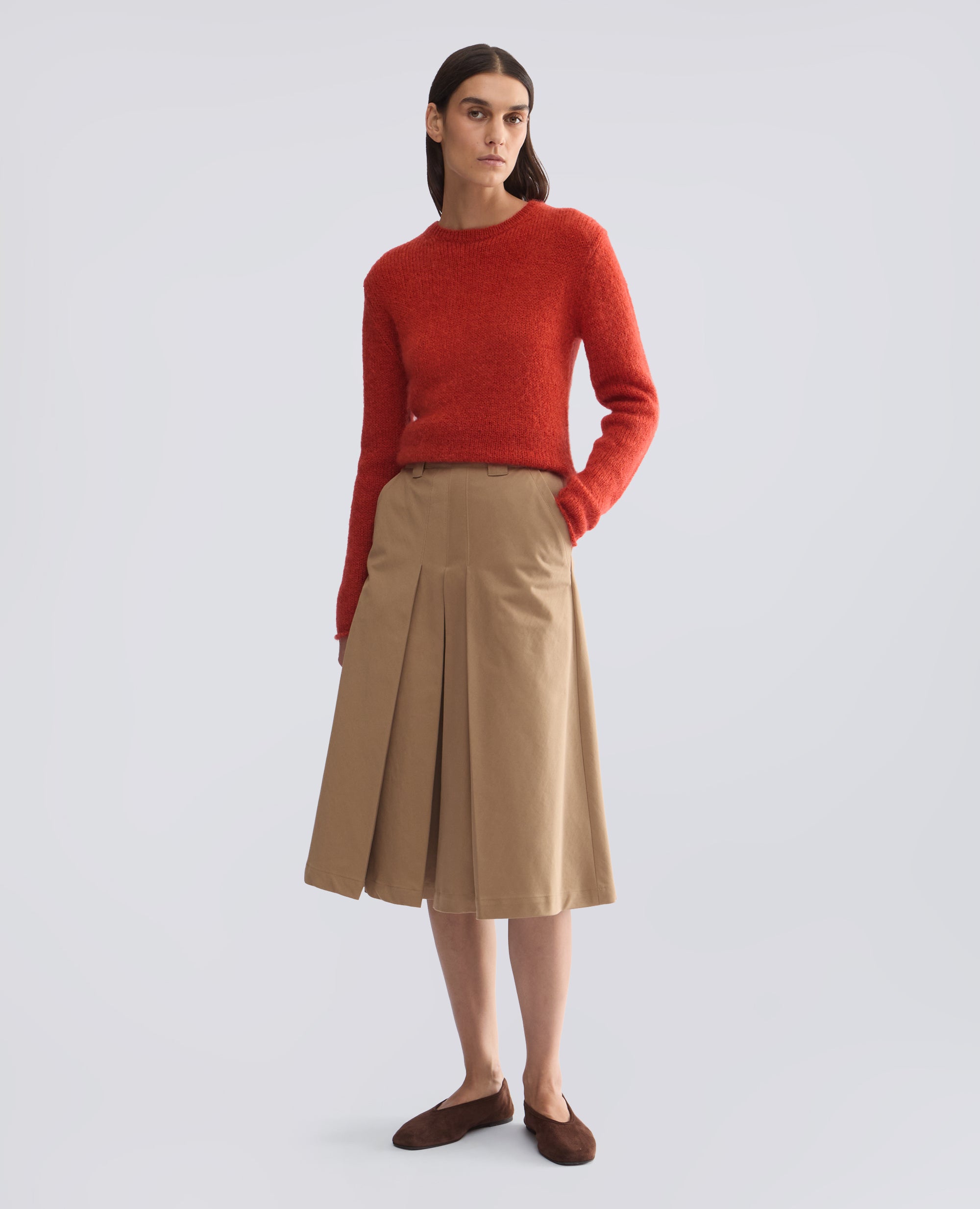 GONNA IN GABARDINE DI COTONE - BEIGE - ASPESI
