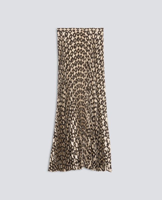 SILK-BLEND MAXI SKIRT WITH PRINT - VERDE - ASPESI