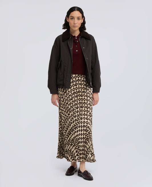 SILK-BLEND MAXI SKIRT WITH PRINT - VERDE - ASPESI