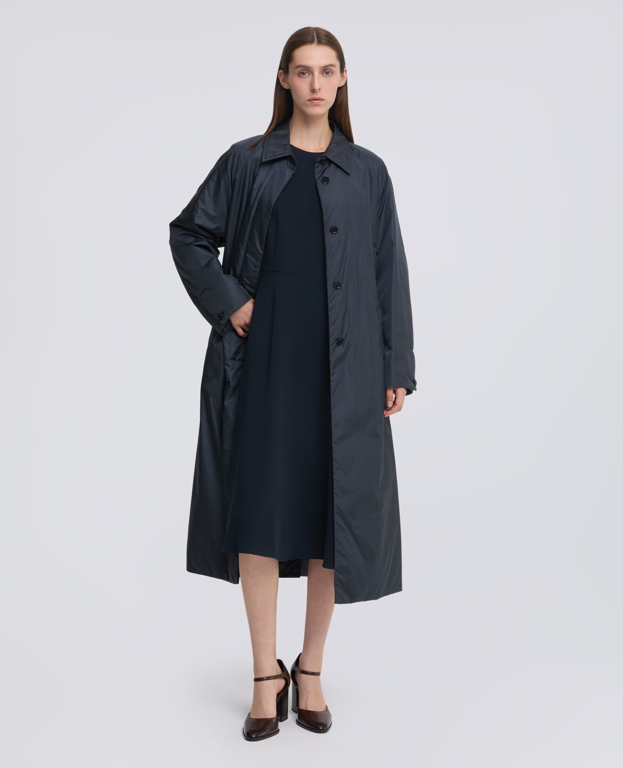 ROBE MIDI EN CREPE CADY - BLU - ASPESI