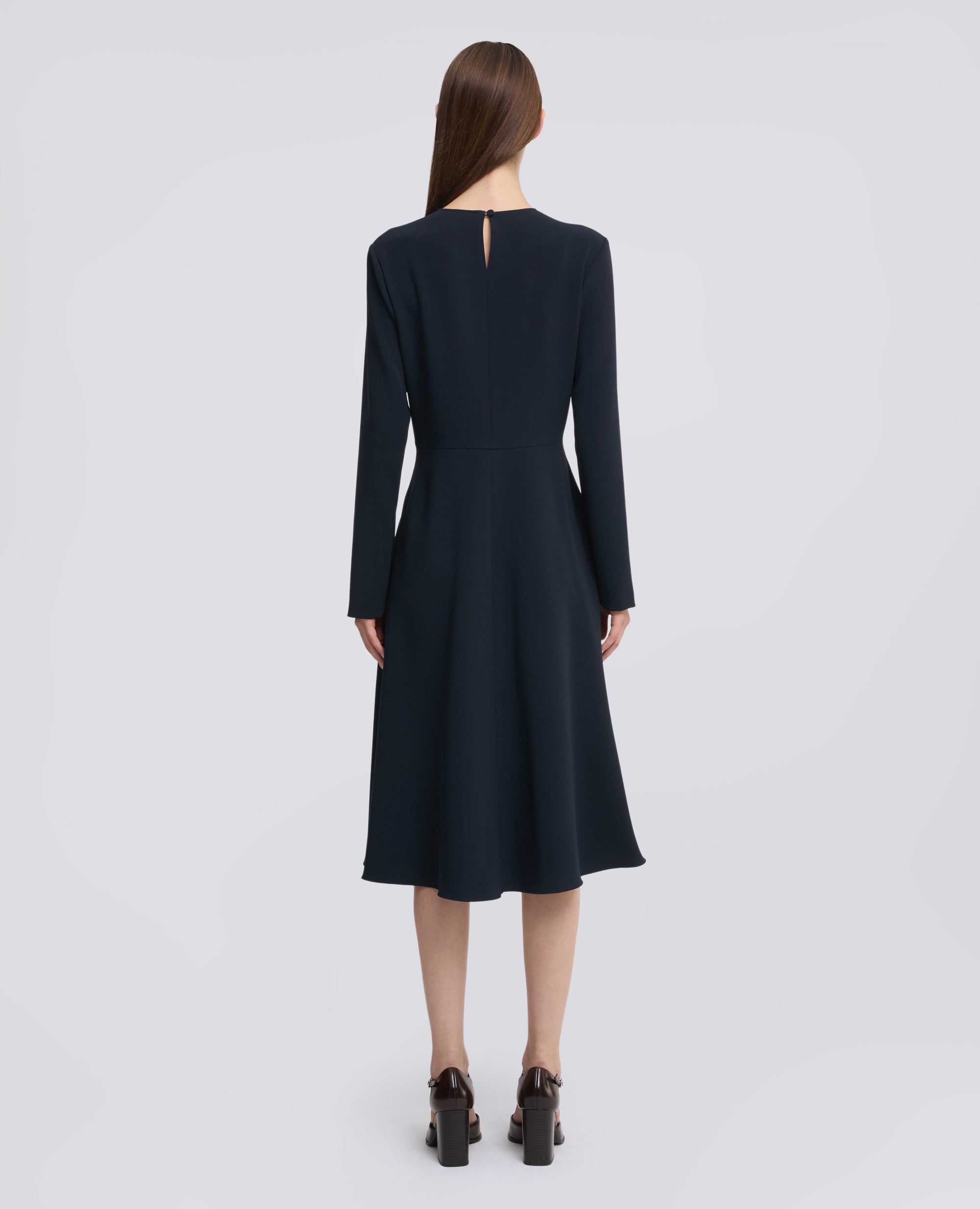 ROBE MIDI EN CREPE CADY - BLU - ASPESI