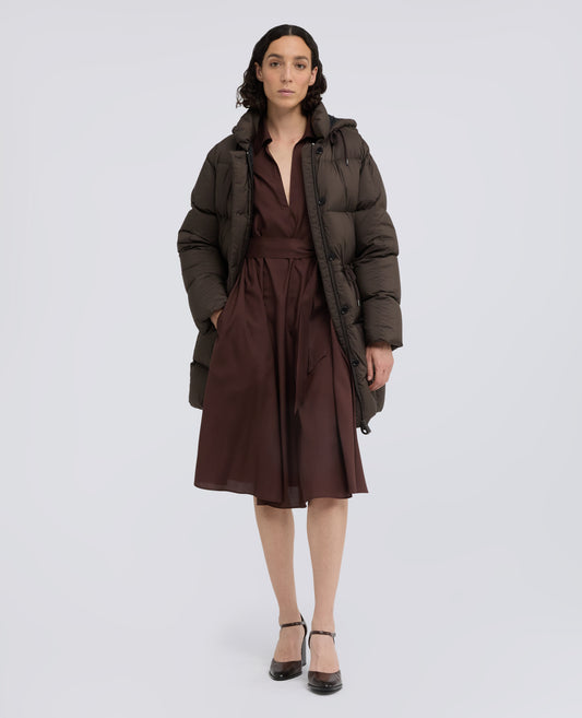 SILK POPLIN DRESS - BROWN - ASPESI