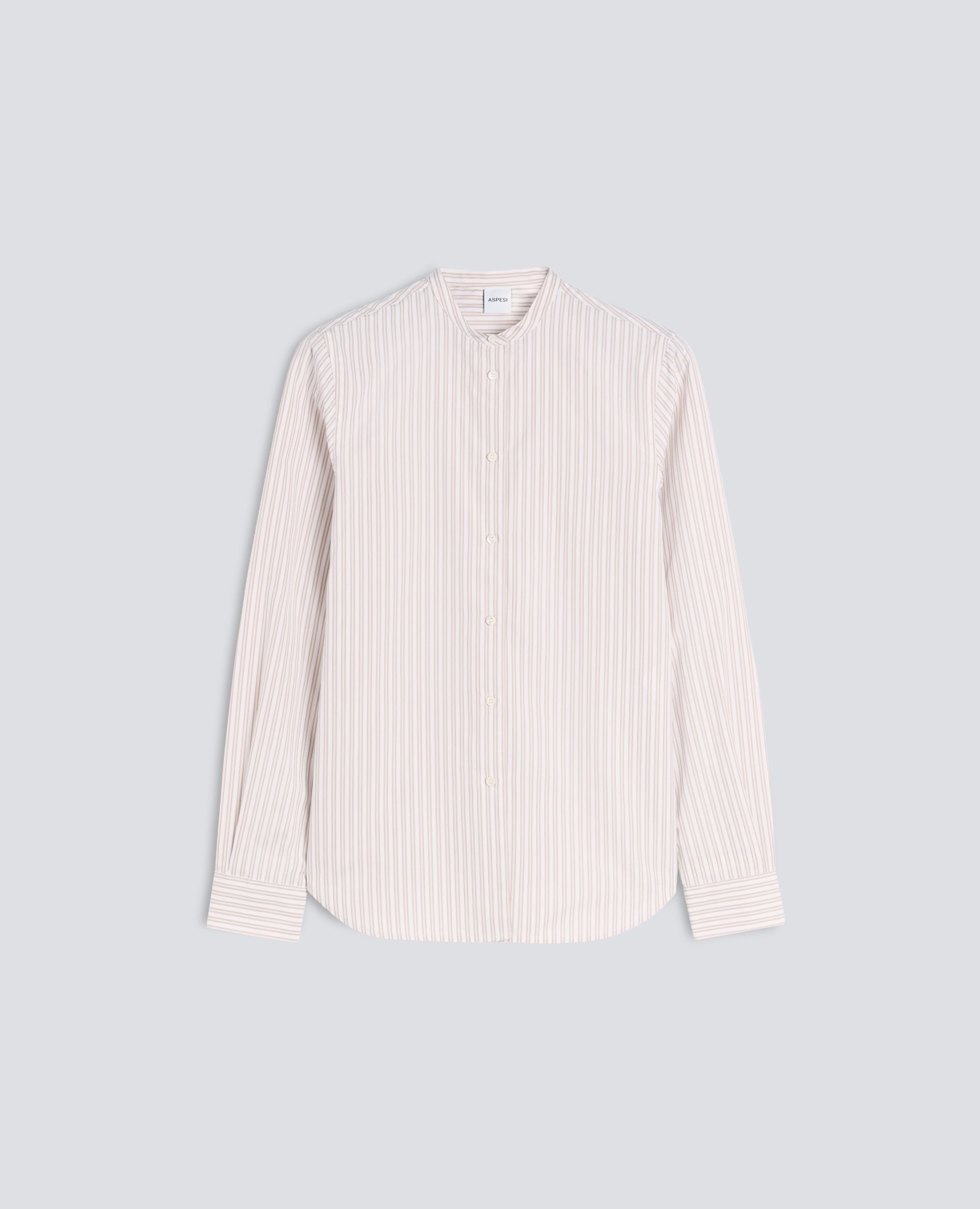 CAMICIA IN POPELINE DI COTONE A RIGHE - BEIGE - ASPESI