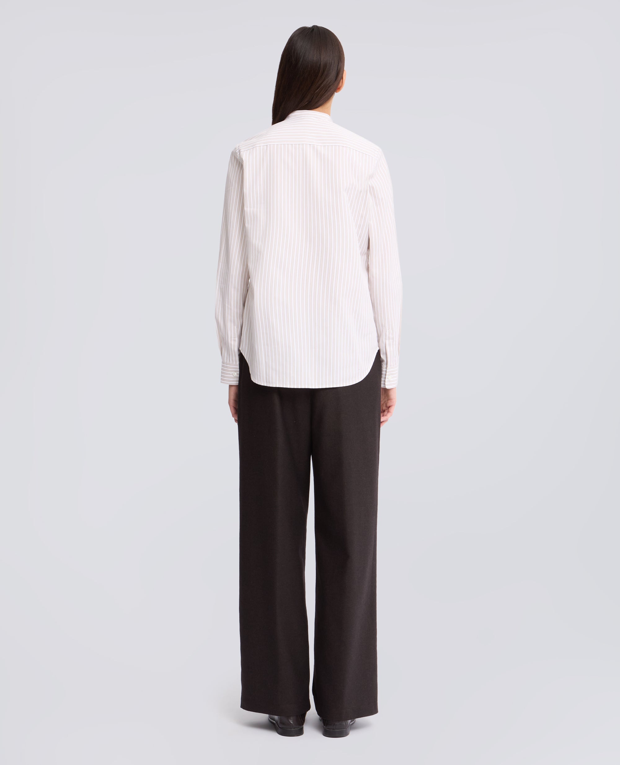 CAMICIA IN POPELINE DI COTONE A RIGHE - BEIGE - ASPESI