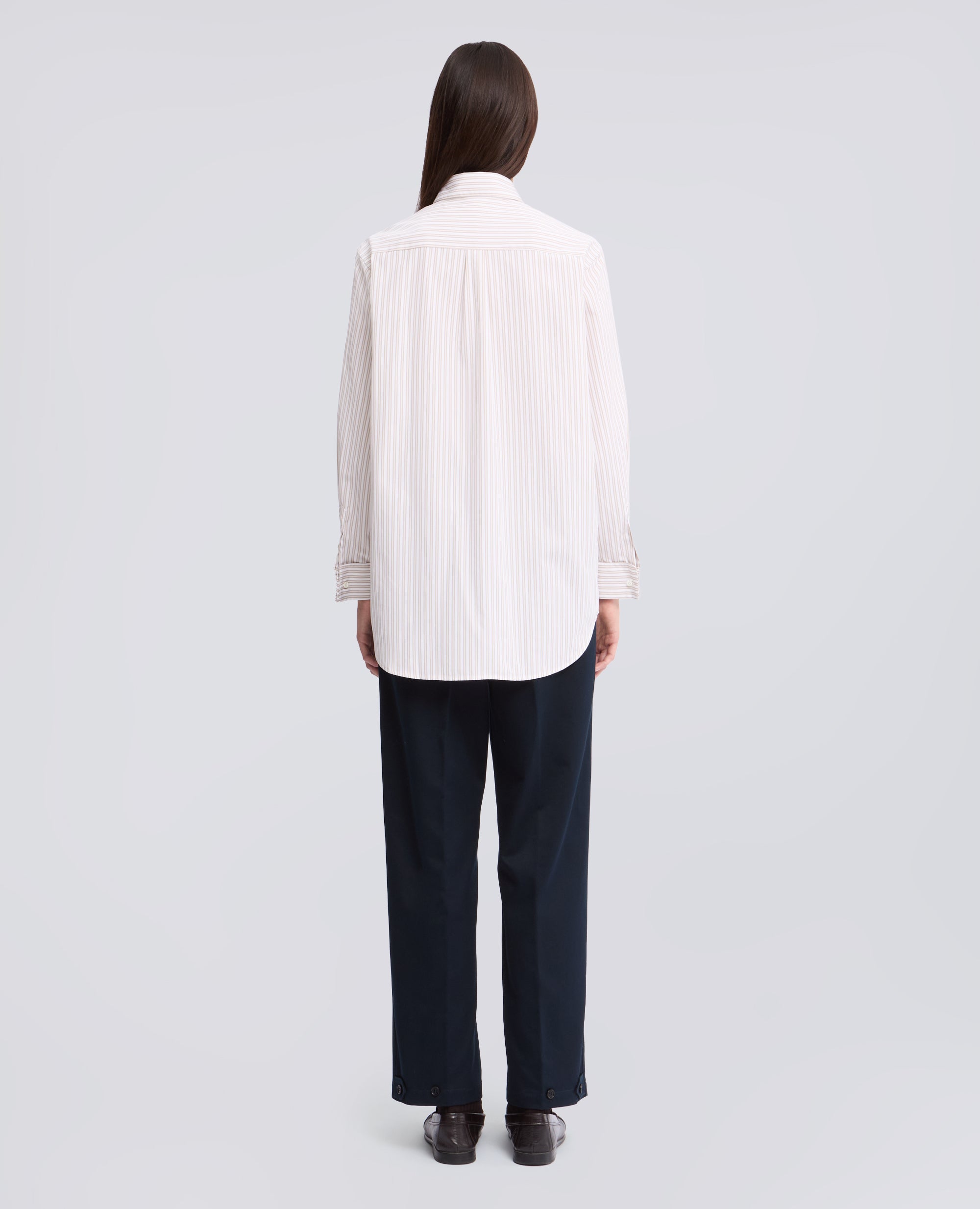 CAMICIA IN POPELINE DI COTONE CON COLLO BUTTON DOWN - BEIGE - ASPESI