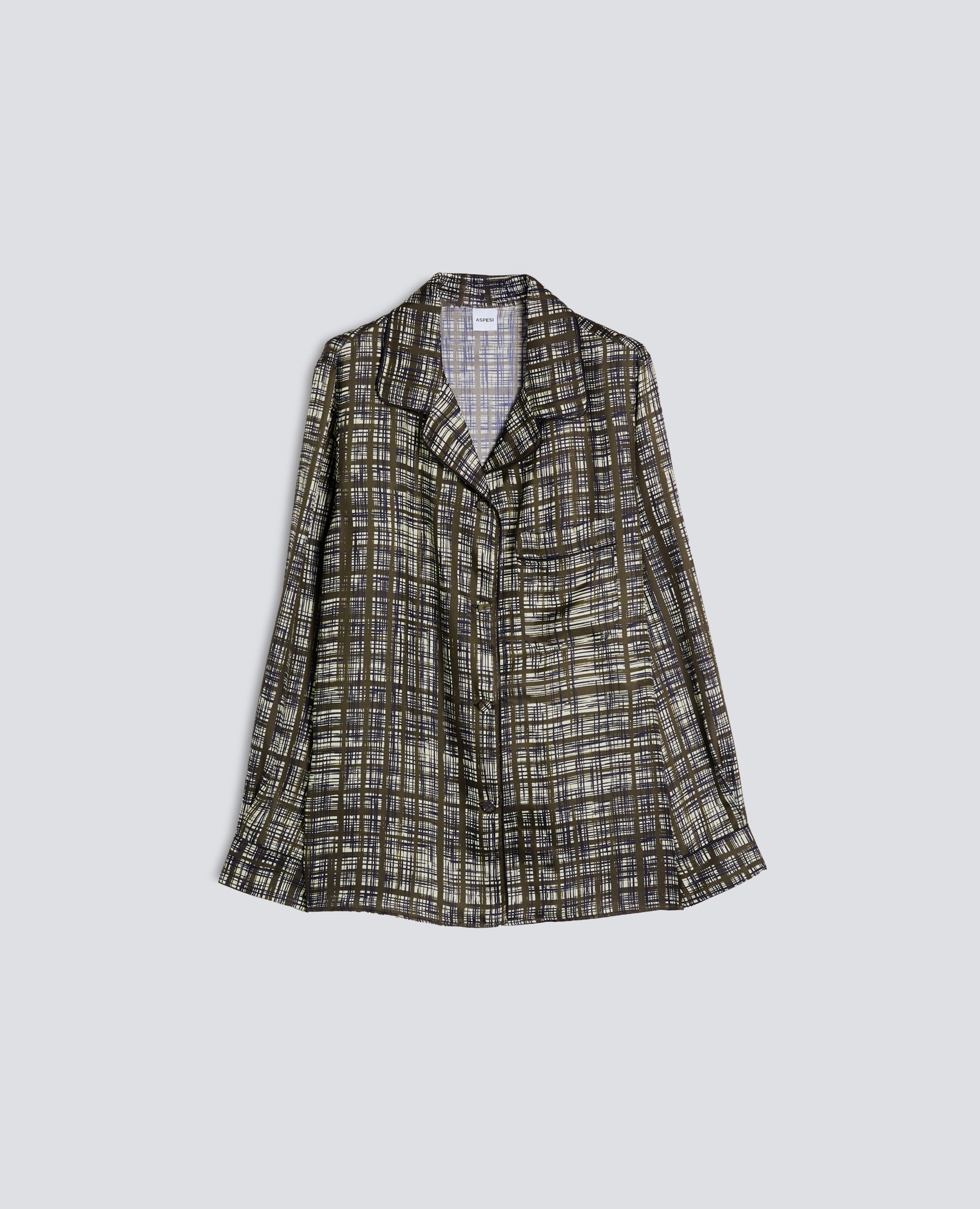 CAMISA PIJAMA DE SARGA DE VISCOSA Y SEDA ESTAMPADA - MULTICOLOR - ASPESI