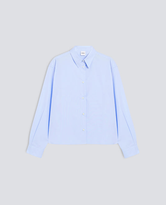 CHEMISE BOXY EN POPELINE DE COTON - AZZURRO - ASPESI