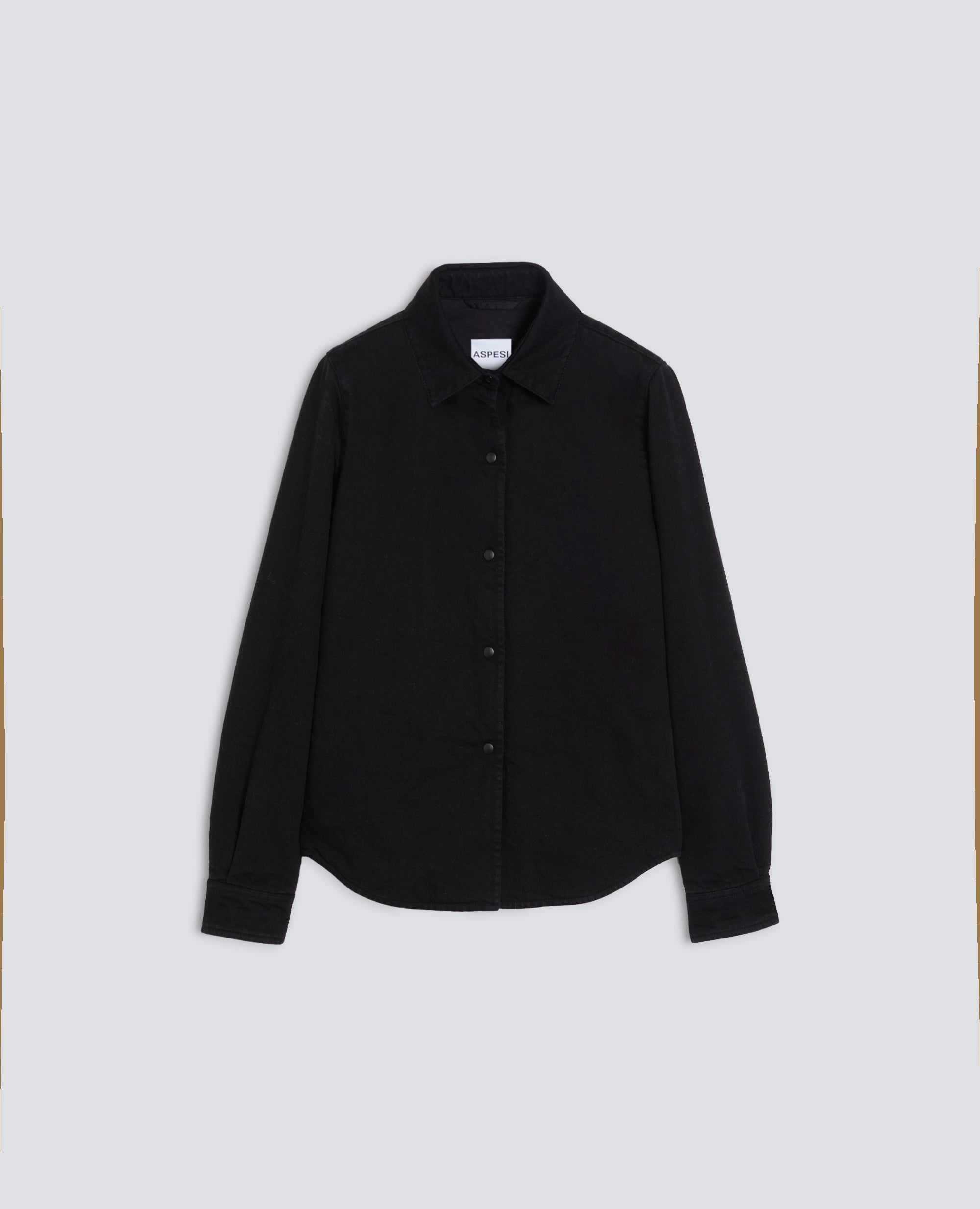 GIACCA CAMICIA -GLUE- IN DENIM DI COTONE - NERO - ASPESI