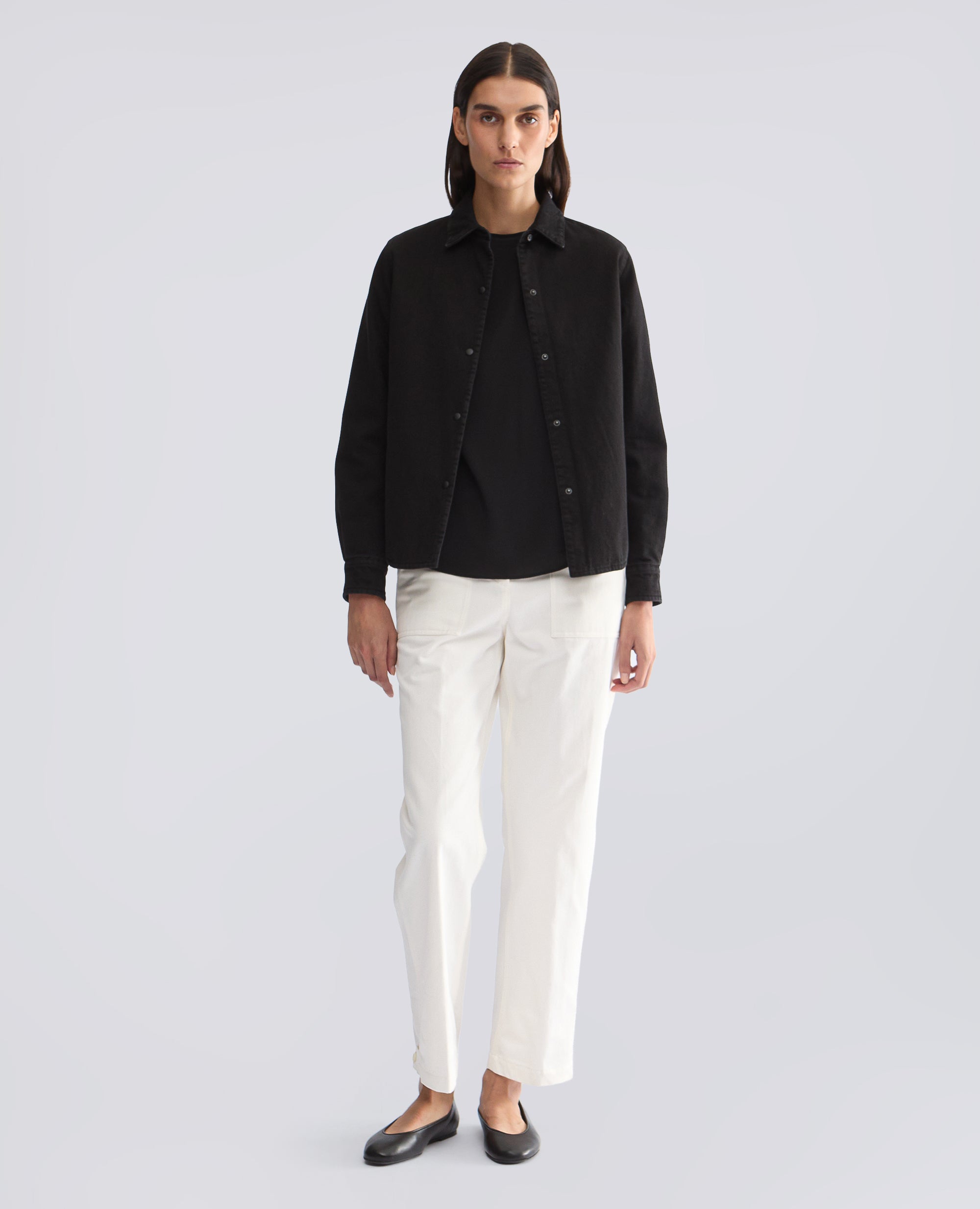 GIACCA CAMICIA -GLUE- IN DENIM DI COTONE - NERO - ASPESI
