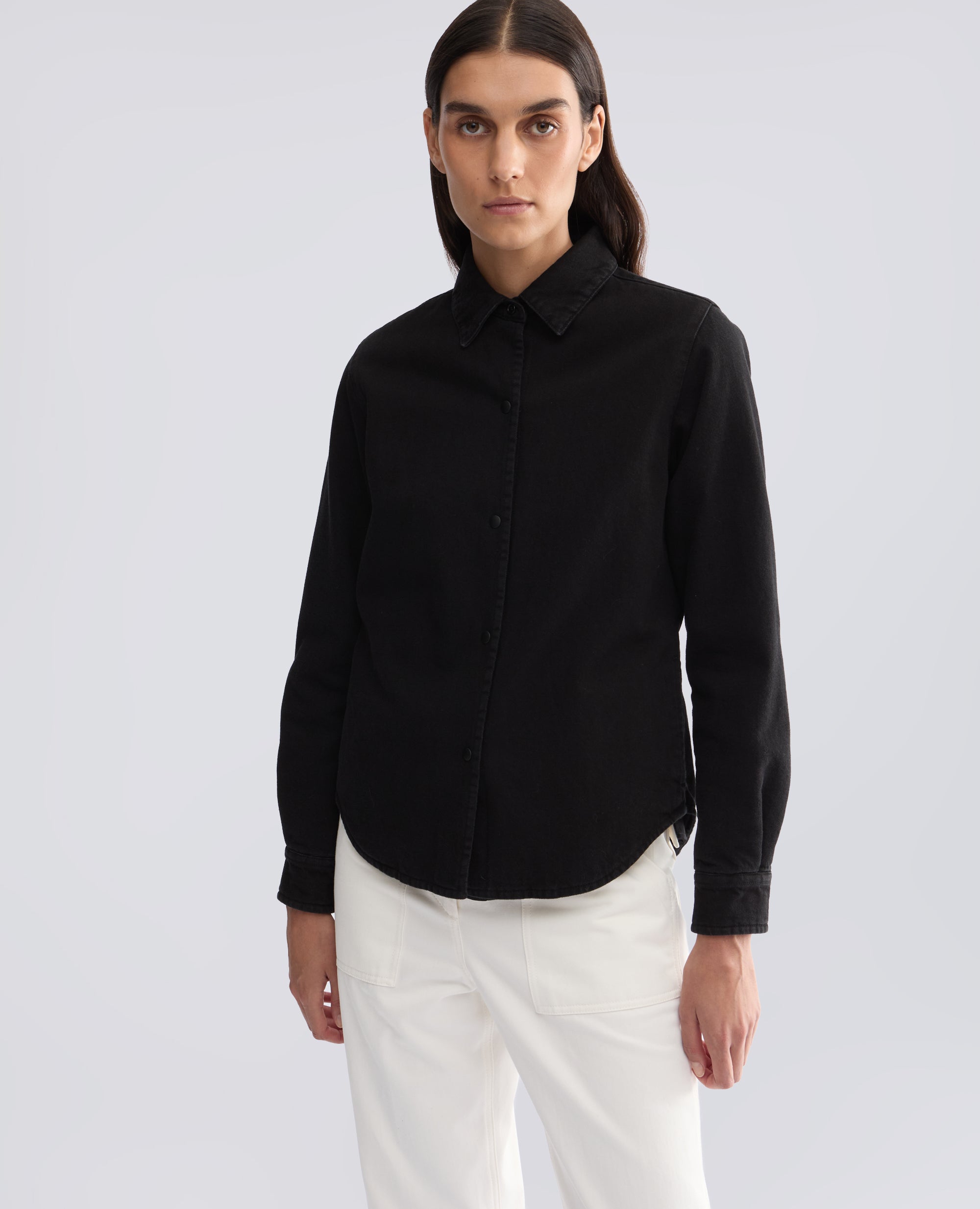 GIACCA CAMICIA -GLUE- IN DENIM DI COTONE - NERO - ASPESI