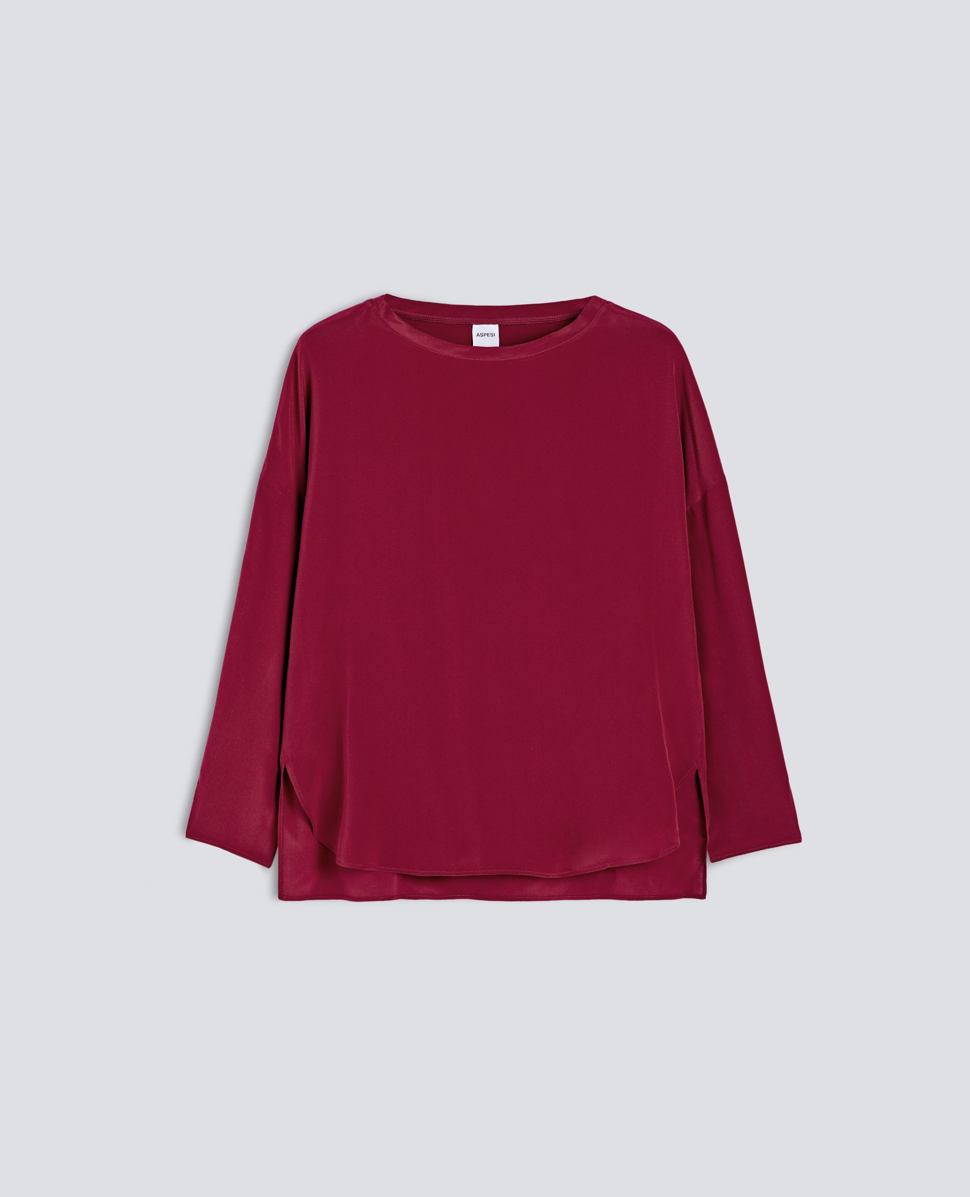 TOP IN CREPE DE CHINE DI SETA UNITO - ROSSO - ASPESI