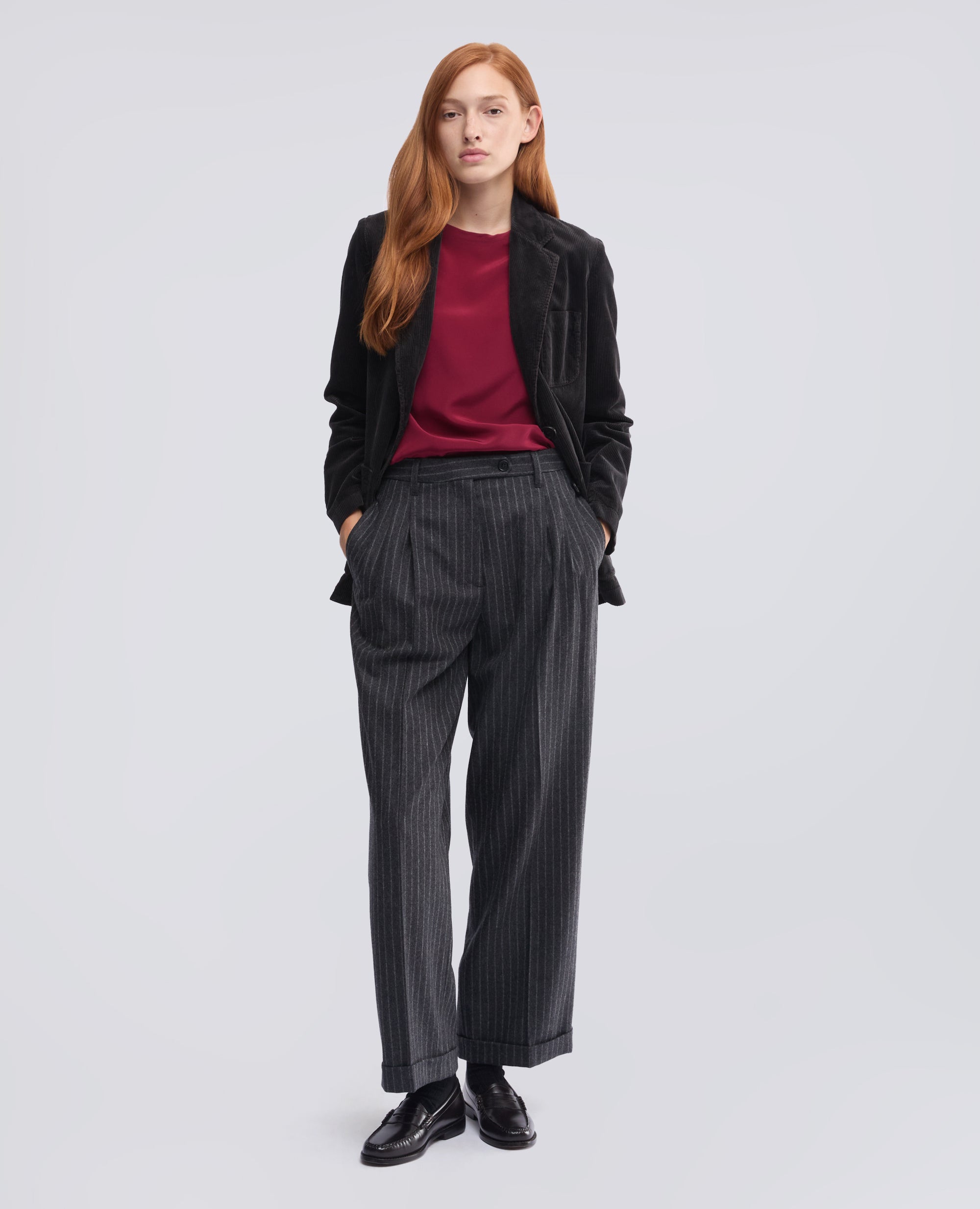 TOP IN CREPE DE CHINE DI SETA UNITO - ROSSO - ASPESI