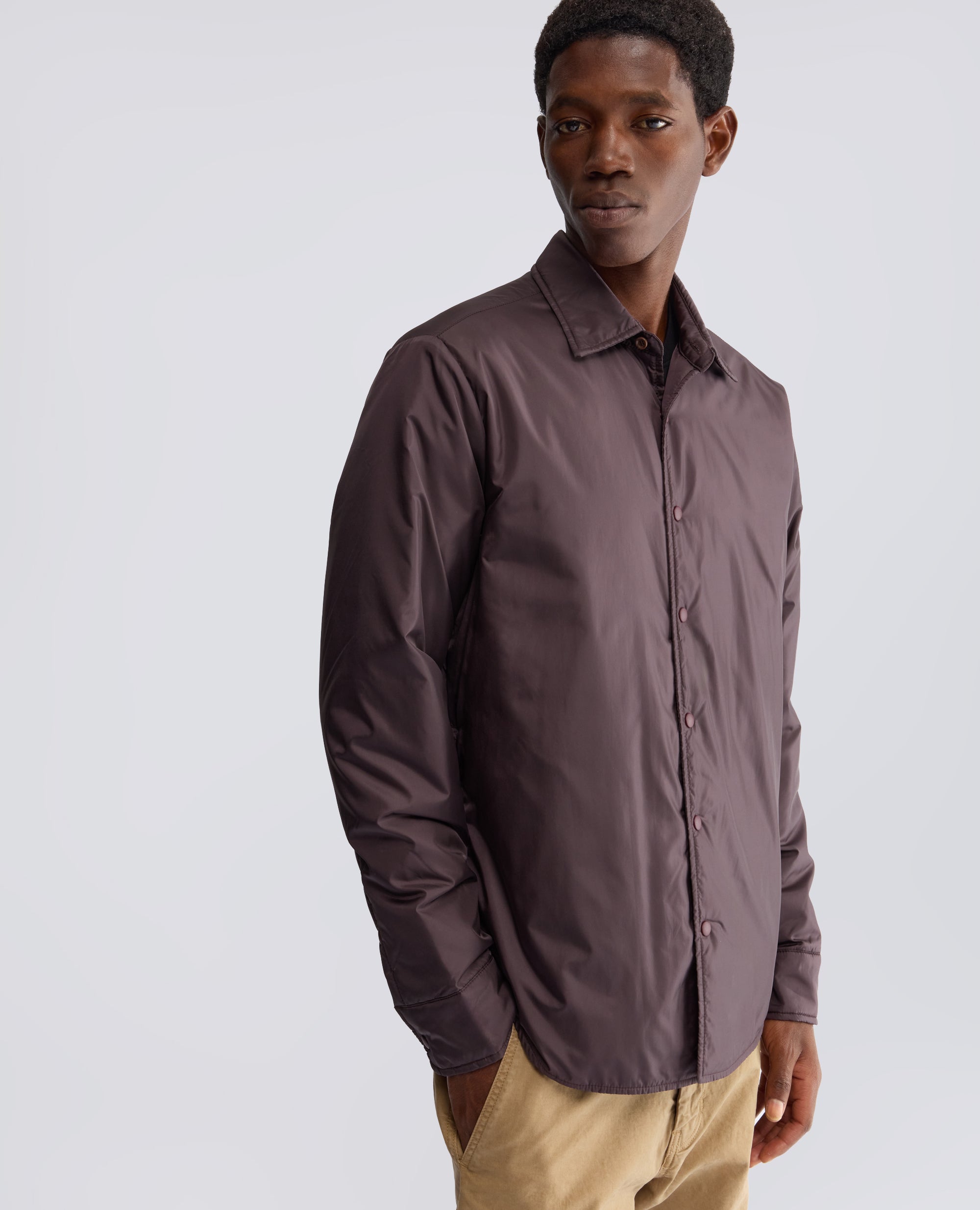 CAMICIA IN IN NYLON IMBOTTITA - MARRONE - ASPESI