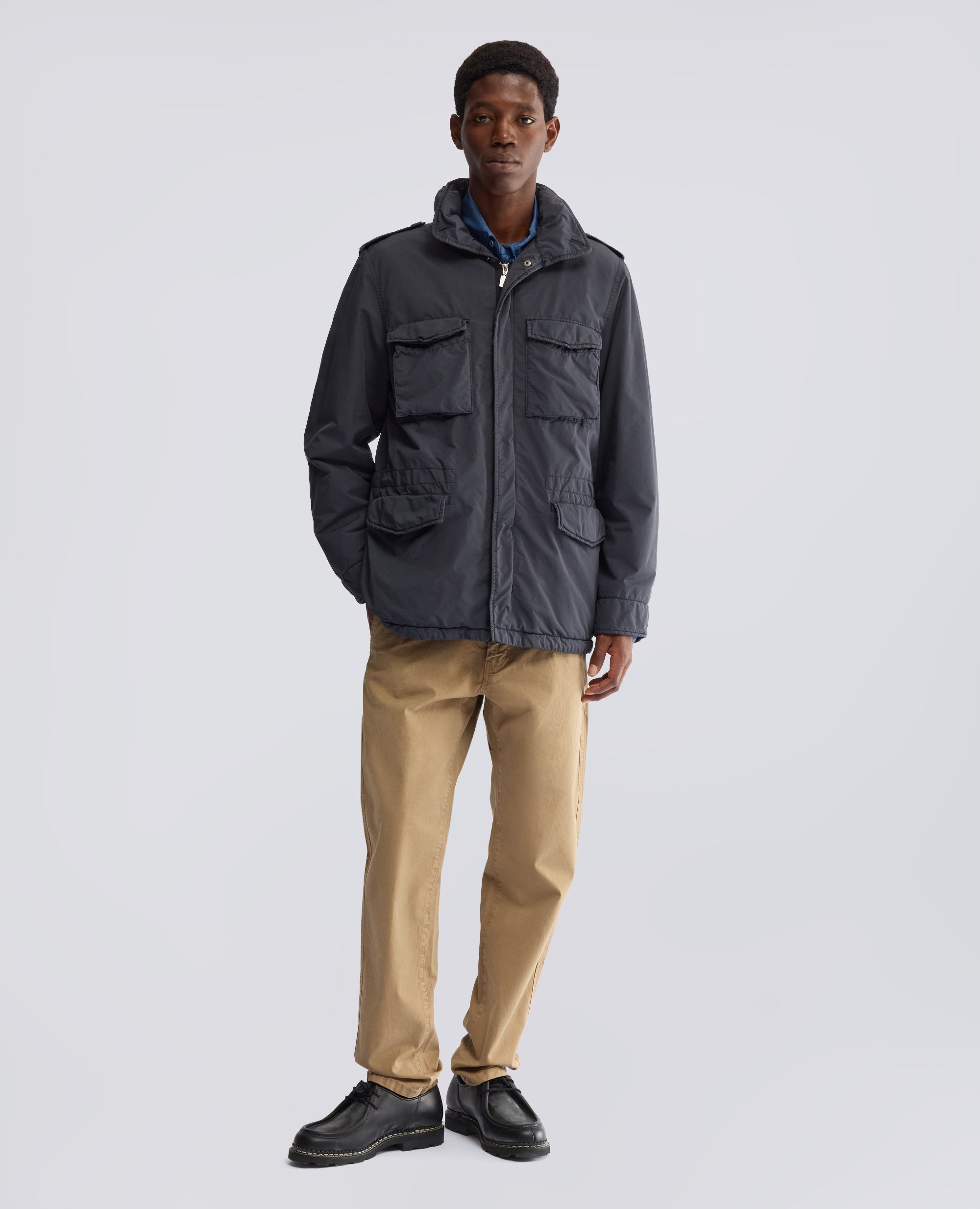 NEW CAMP WATER-REPELLENT NYLON BLEND FIELD JACKET - GREY - ASPESI