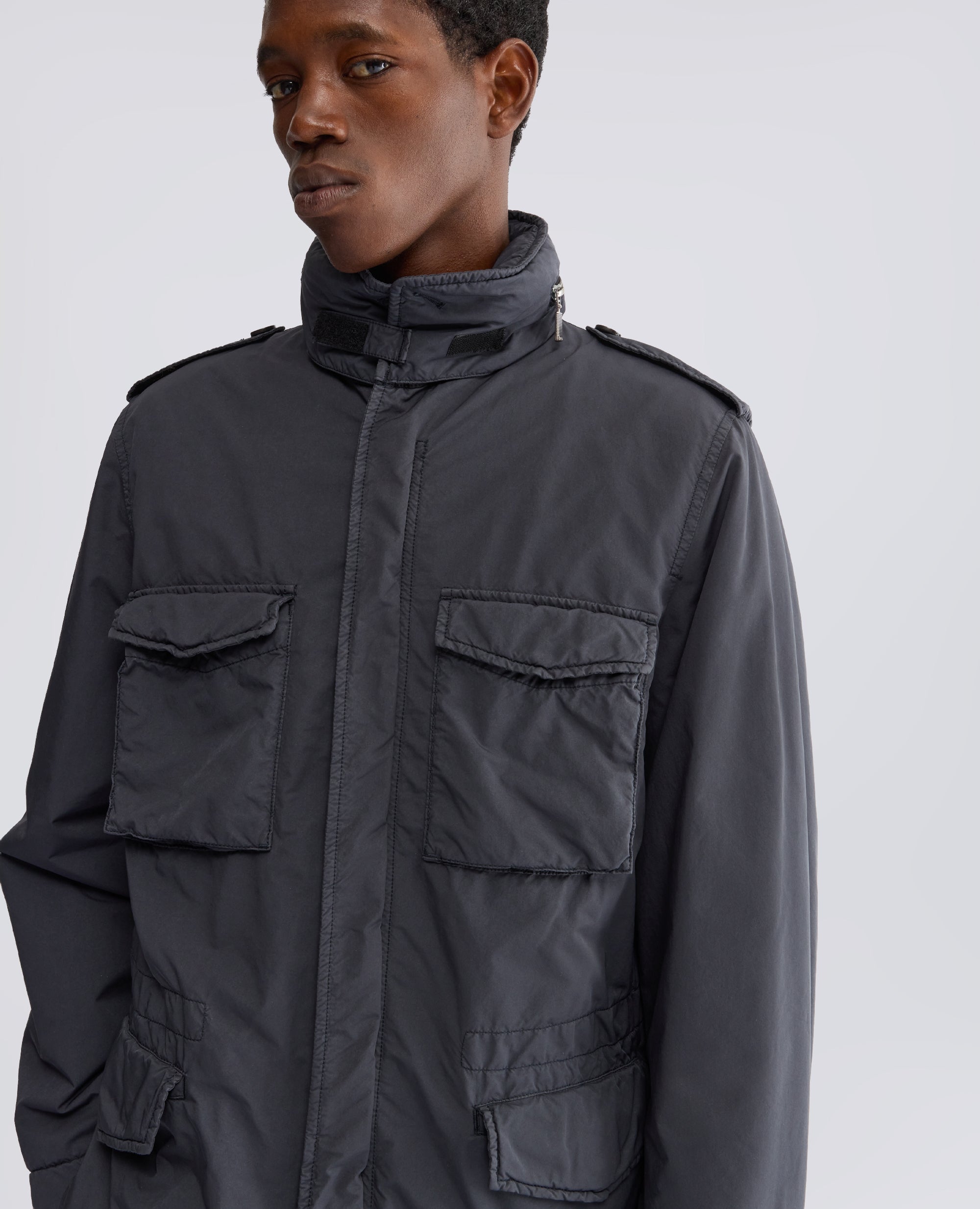 NEW CAMP WATER-REPELLENT NYLON BLEND FIELD JACKET - GREY - ASPESI