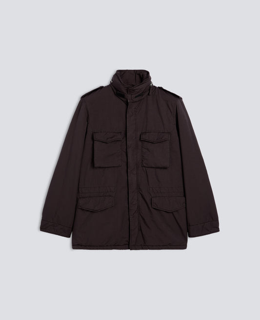 FIELD JACKET NEW CAMP EN NYLON MELANGE DEPERLANT - MARRONE - ASPESI