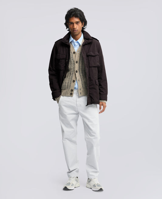 FIELD JACKET NEW CAMP EN NYLON MELANGE DEPERLANT - MARRONE - ASPESI