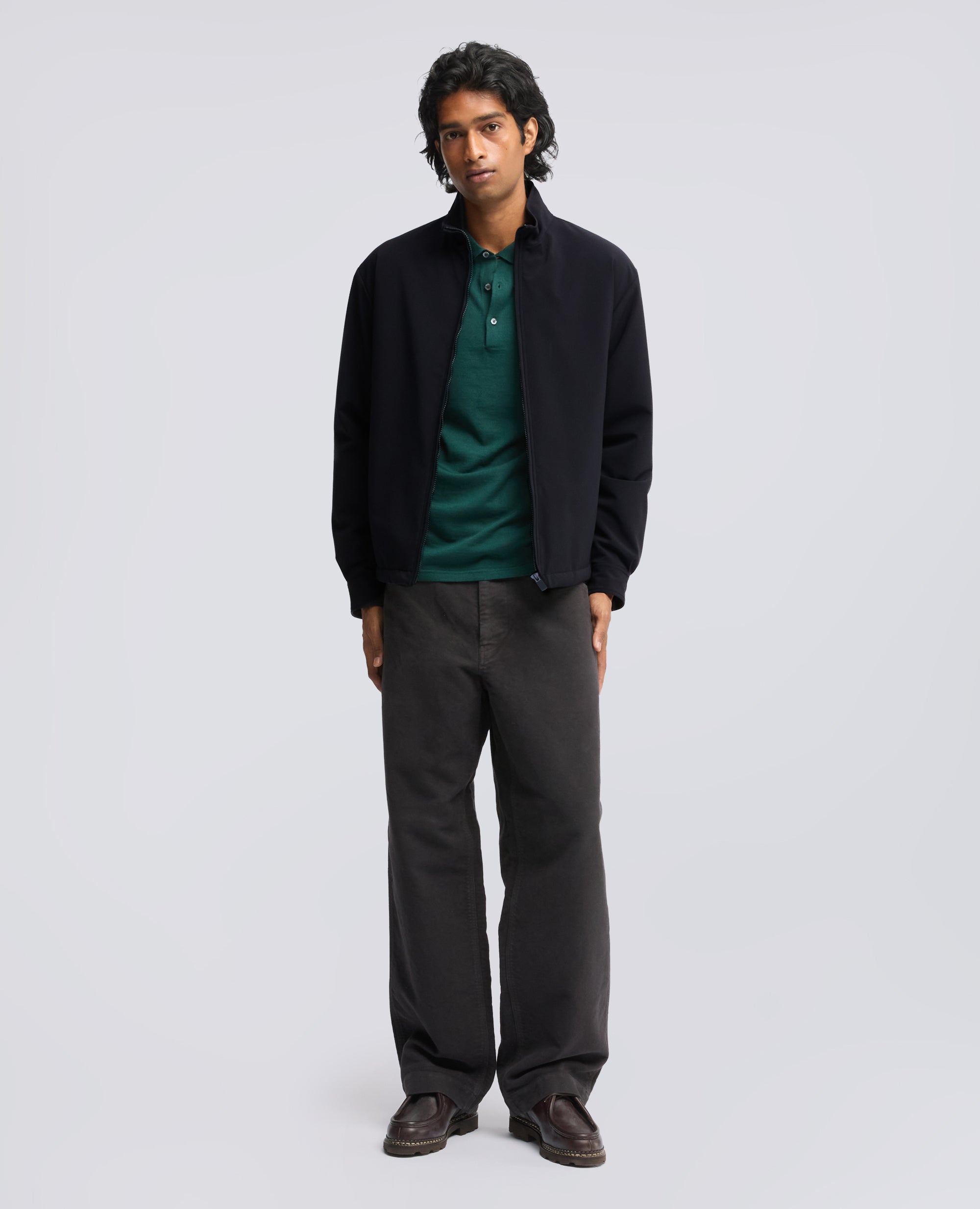 BLOUSON EN SERGE DEPERLANT - BLU - ASPESI