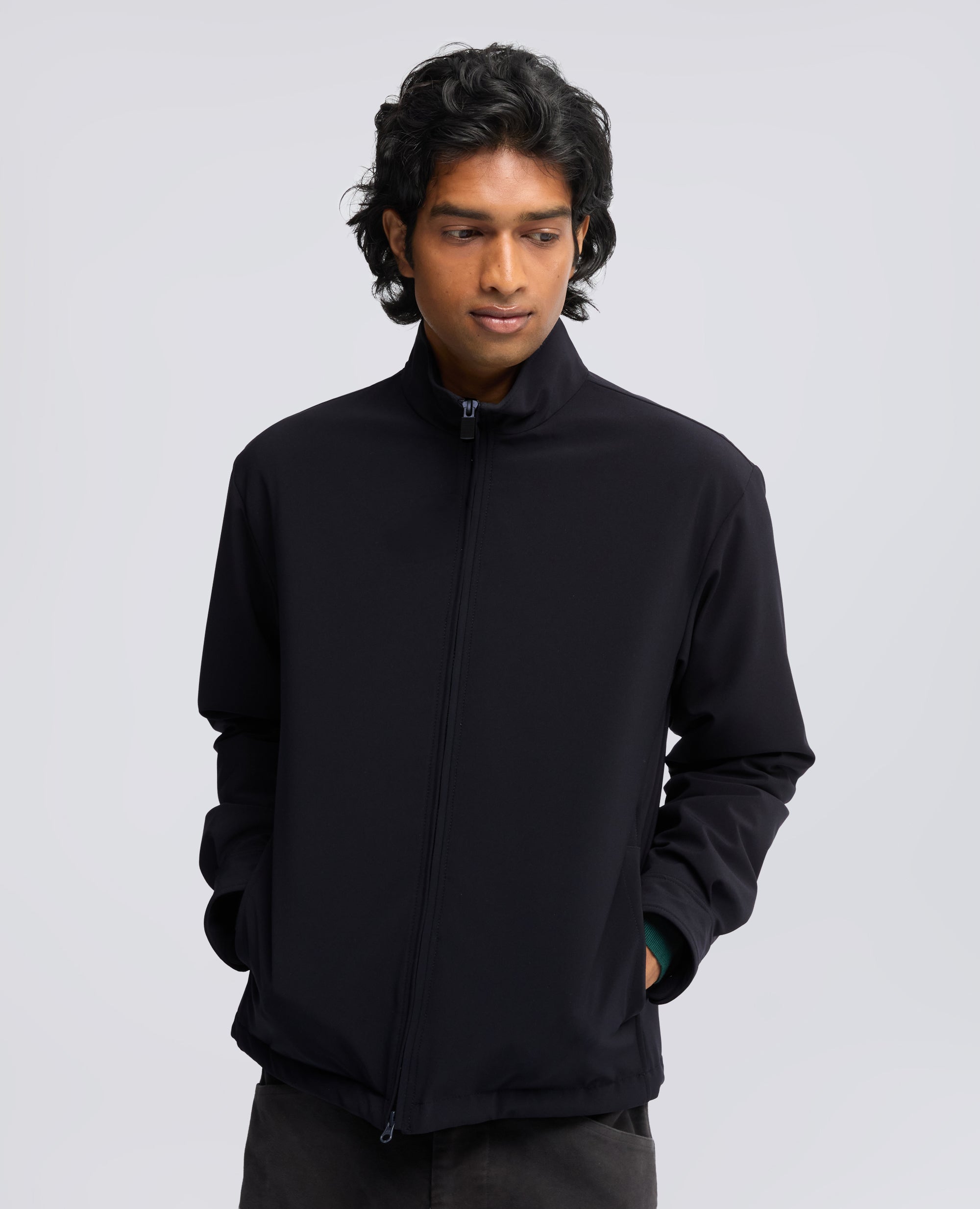 BLOUSON EN SERGE DEPERLANT - BLU - ASPESI