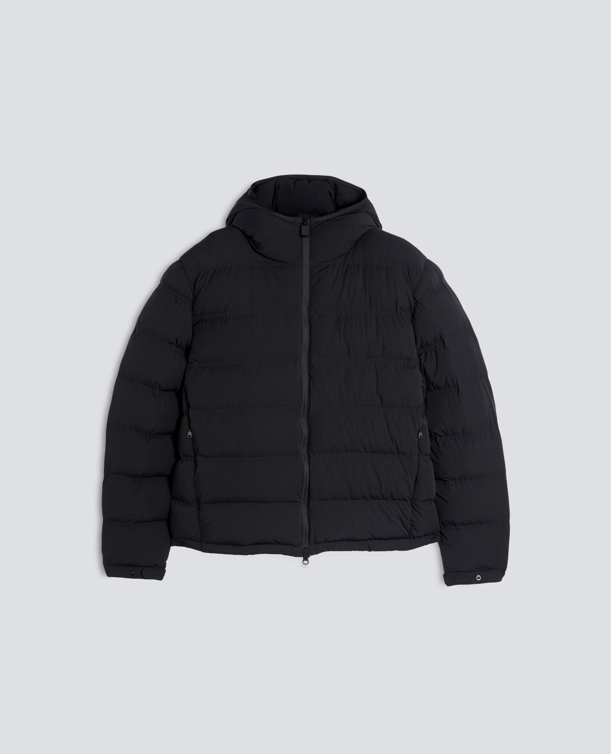 BLOUSON REMBOURRE EN NYLON A CAPUCHE - NOIR - ASPESI