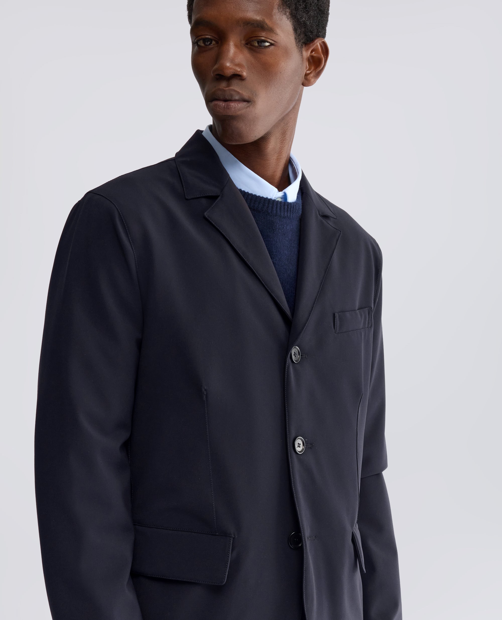 GIACCA IN TWILL DI POLIESTERE - BLU - ASPESI