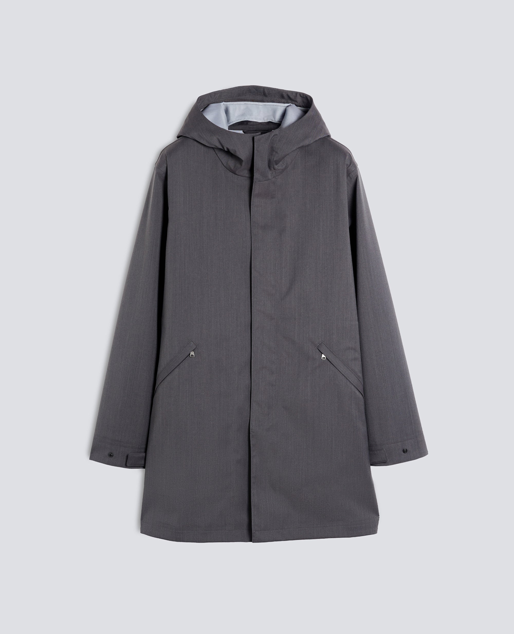 IMPERMEABILE IN MICROTWILL DI LANA E POLIESTERE - GRIGIO - ASPESI