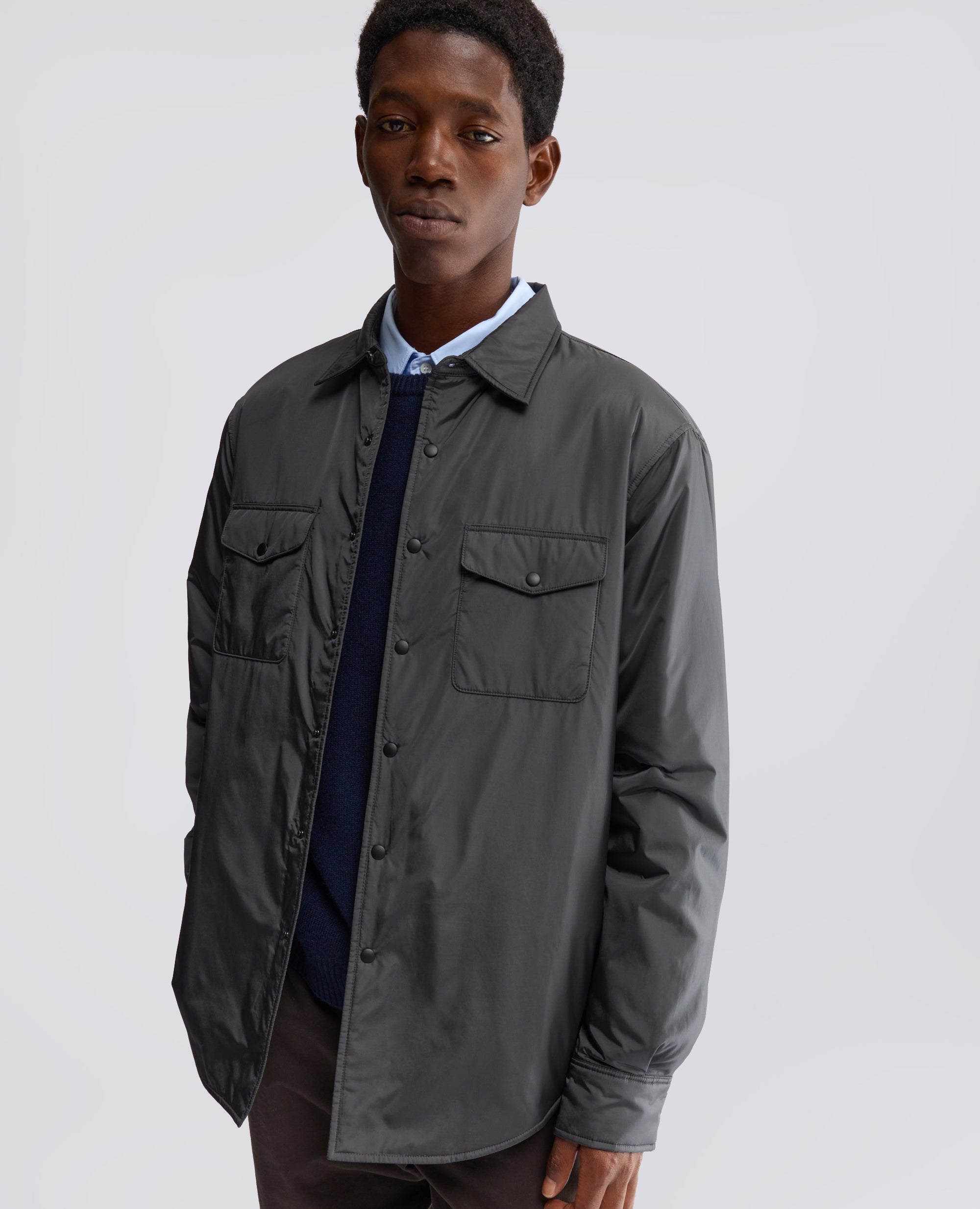 CAMICIA 13PIU IN NYLON CON OVATTA THERMORE® - GRIGIO - ASPESI