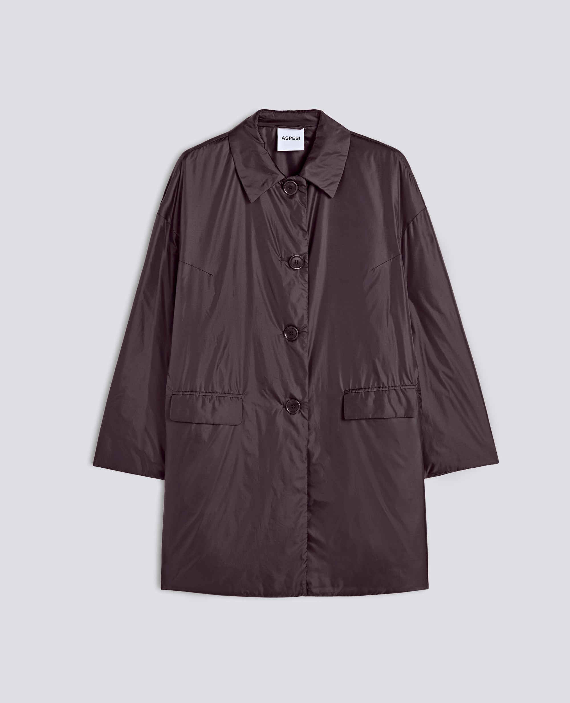 CAPPOTTO IN NYLON IMBOTTITO IN OVATTA THERMORE - MARRONE - ASPESI