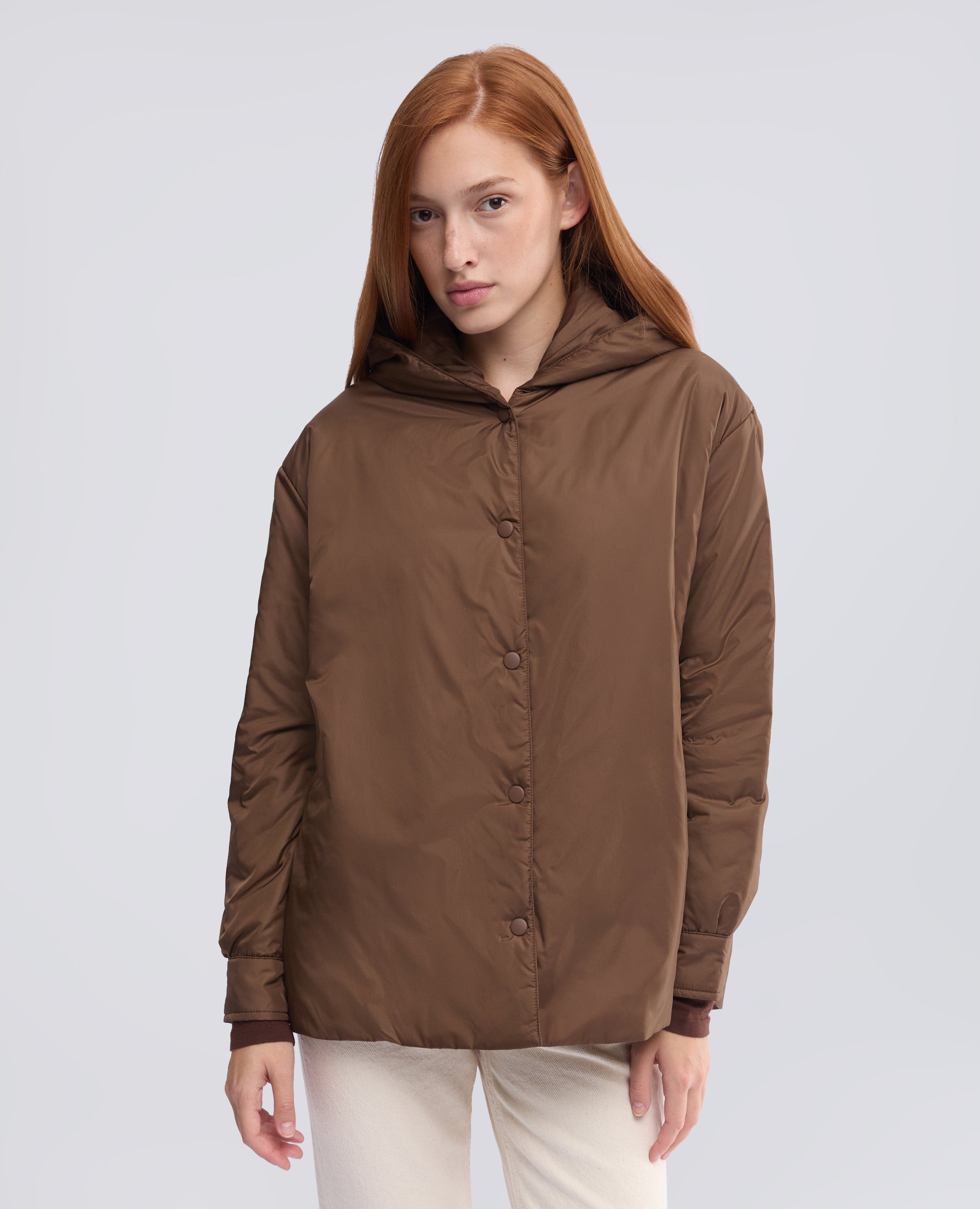 GIUBBOTTO IN NYLON IMBOTTITO CON OVATTA THERMORE - MARRONE - ASPESI