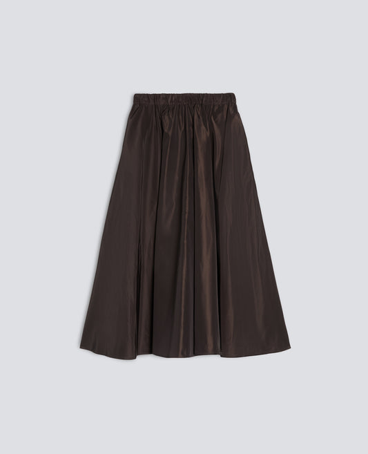 TECHNICAL FABRIC FLARED SKIRT - MARRONE - ASPESI