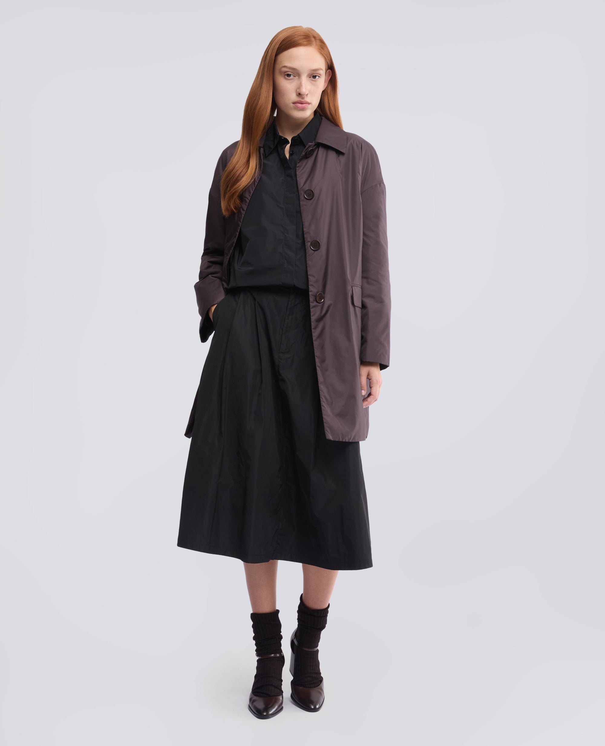 CHEMISE EN TISSU TECHNIQUE - NOIR - ASPESI
