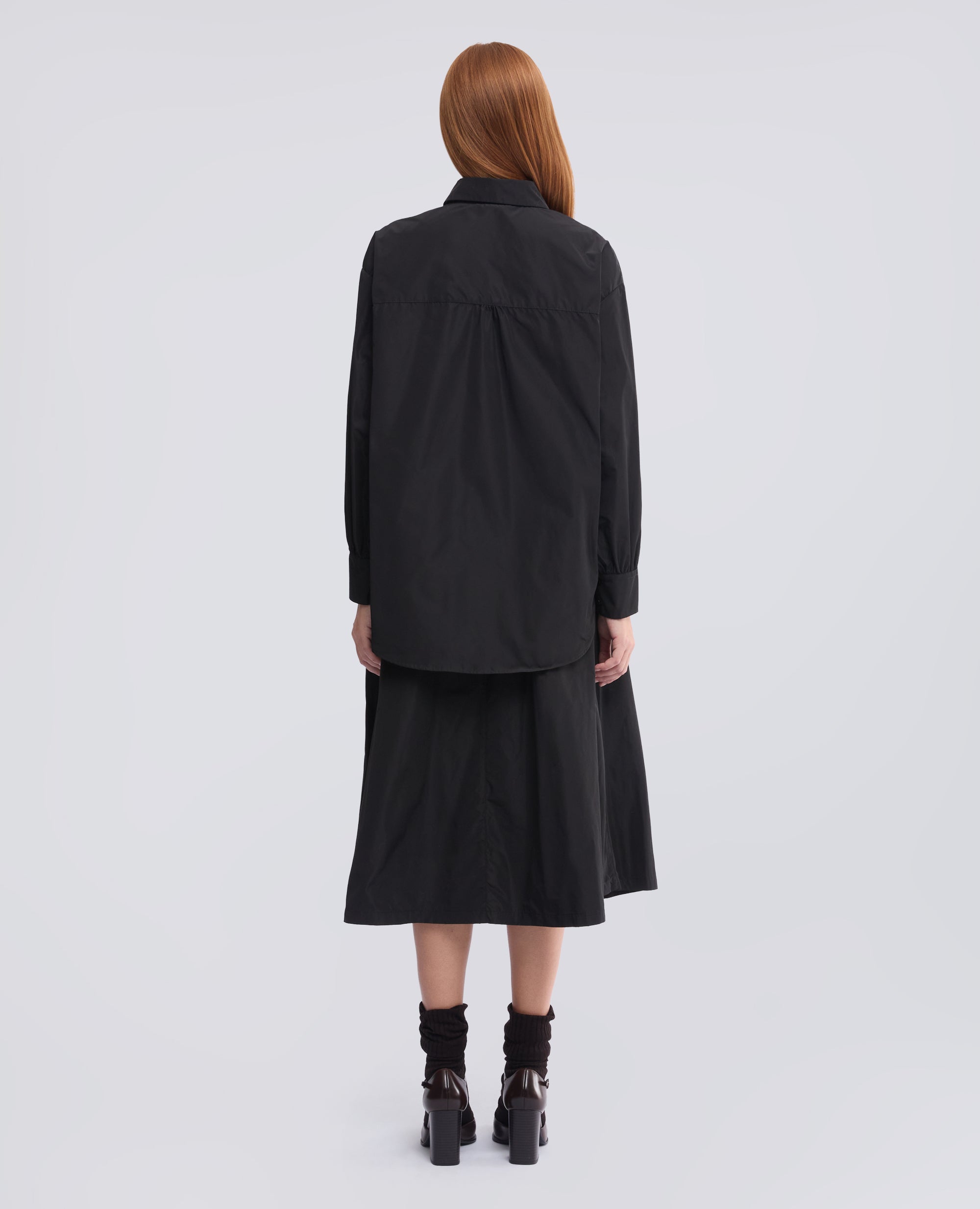 CHEMISE EN TISSU TECHNIQUE - NOIR - ASPESI