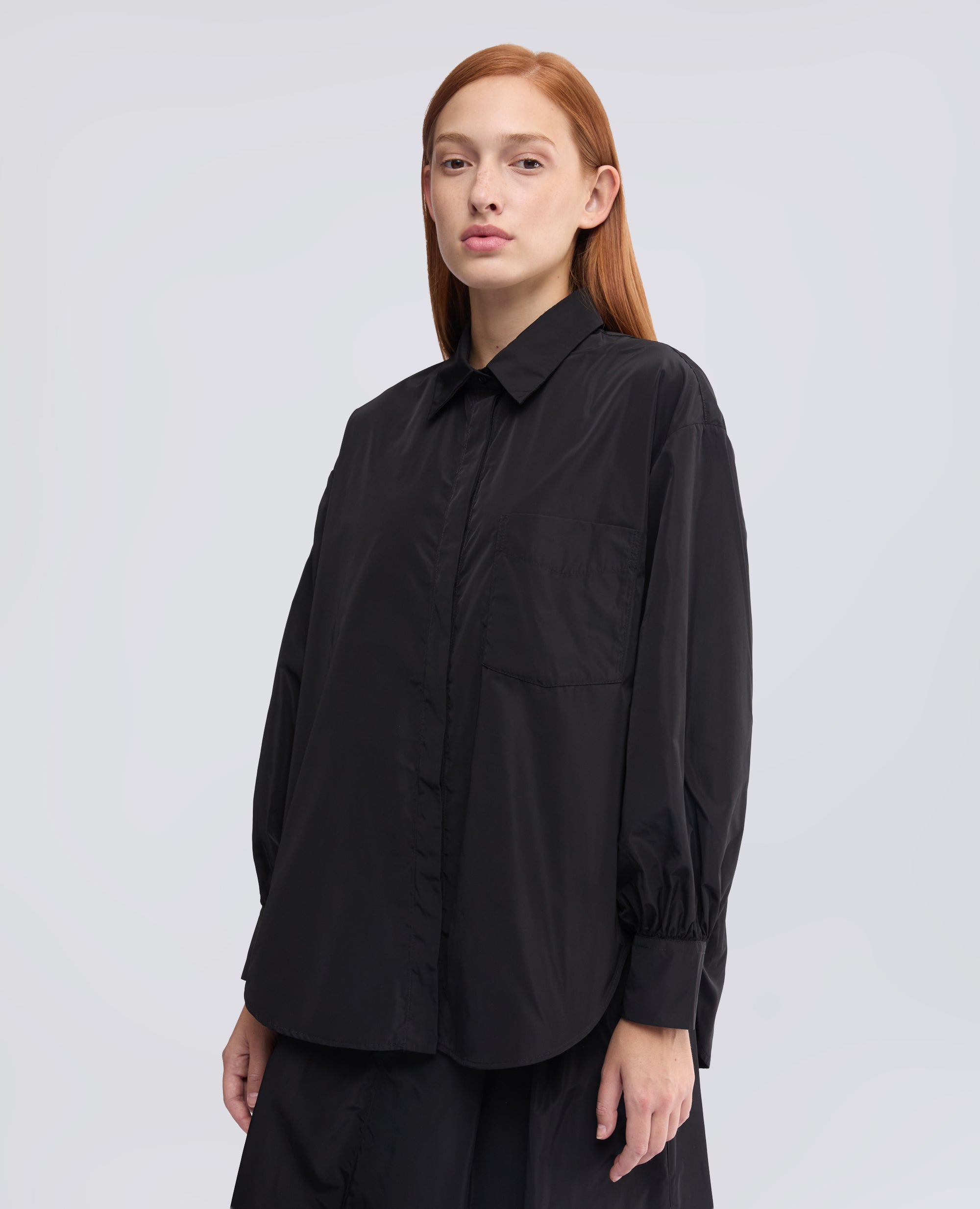 CHEMISE EN TISSU TECHNIQUE - NOIR - ASPESI