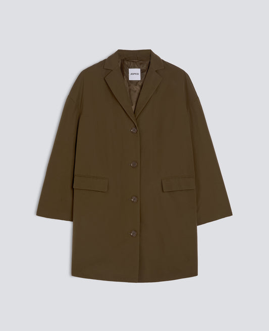 CAPPOTTO IN TELA DI MISTO COTONE CON OVATTA THERMORE® - VERDE - ASPESI