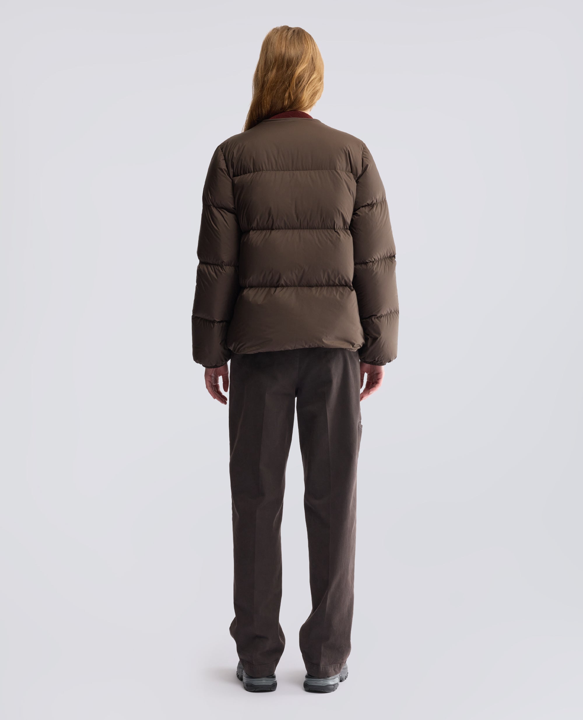 BLOUSON EN MICROFIBRE REMBOURRE ET MATELASSE - MARRON - ASPESI