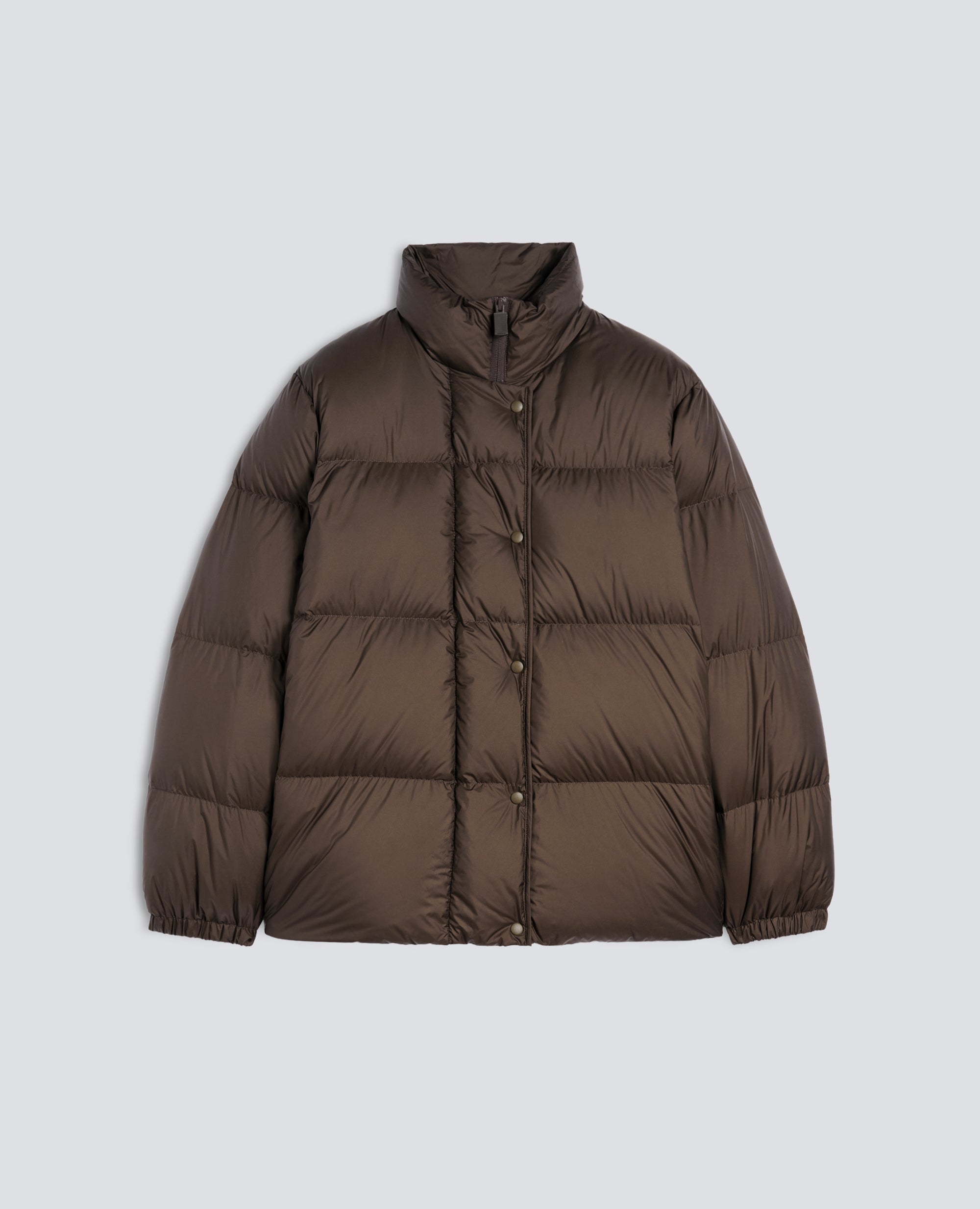 PADDED AND QUILTED MICROFIBRE JACKET - BROWN - ASPESI