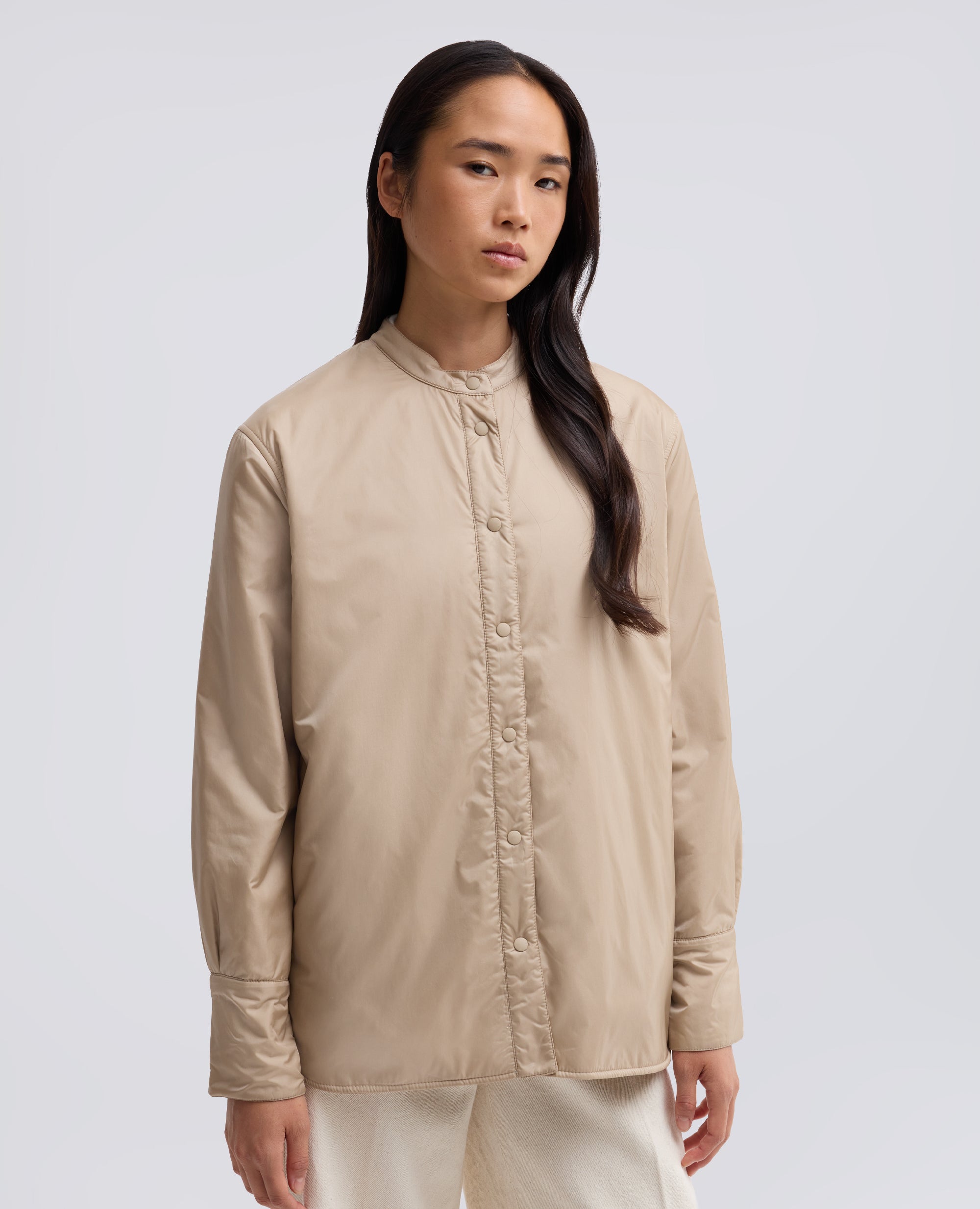 GIACCA CAMICIA -GLUE- IN NYLON  IMBOTTITA CON OVATTA THERMORE - BEIGE - ASPESI