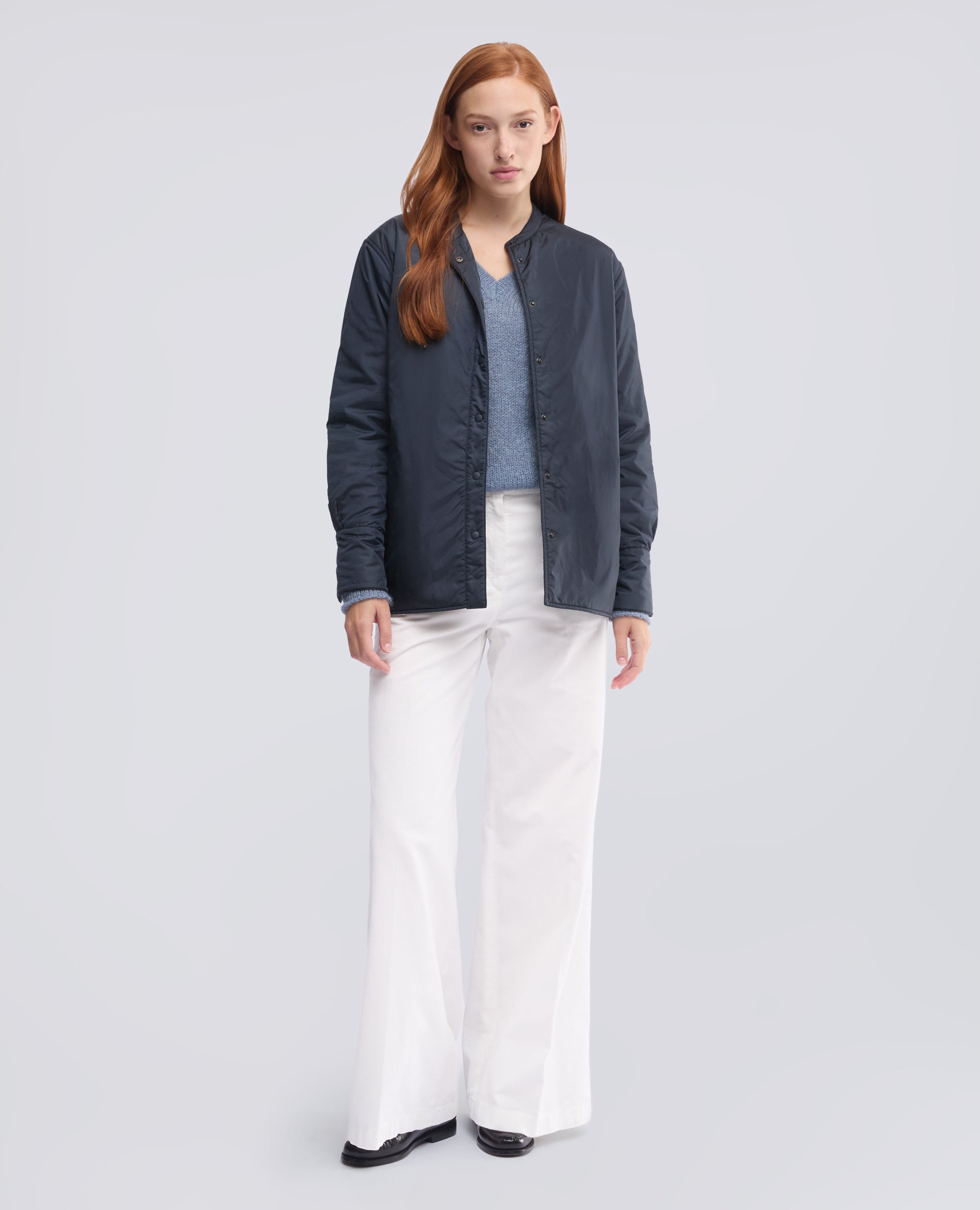 OVERSHIRT GLUE IN NYLON IMBOTTITA CON OVATTA THERMORE® - BLU - ASPESI