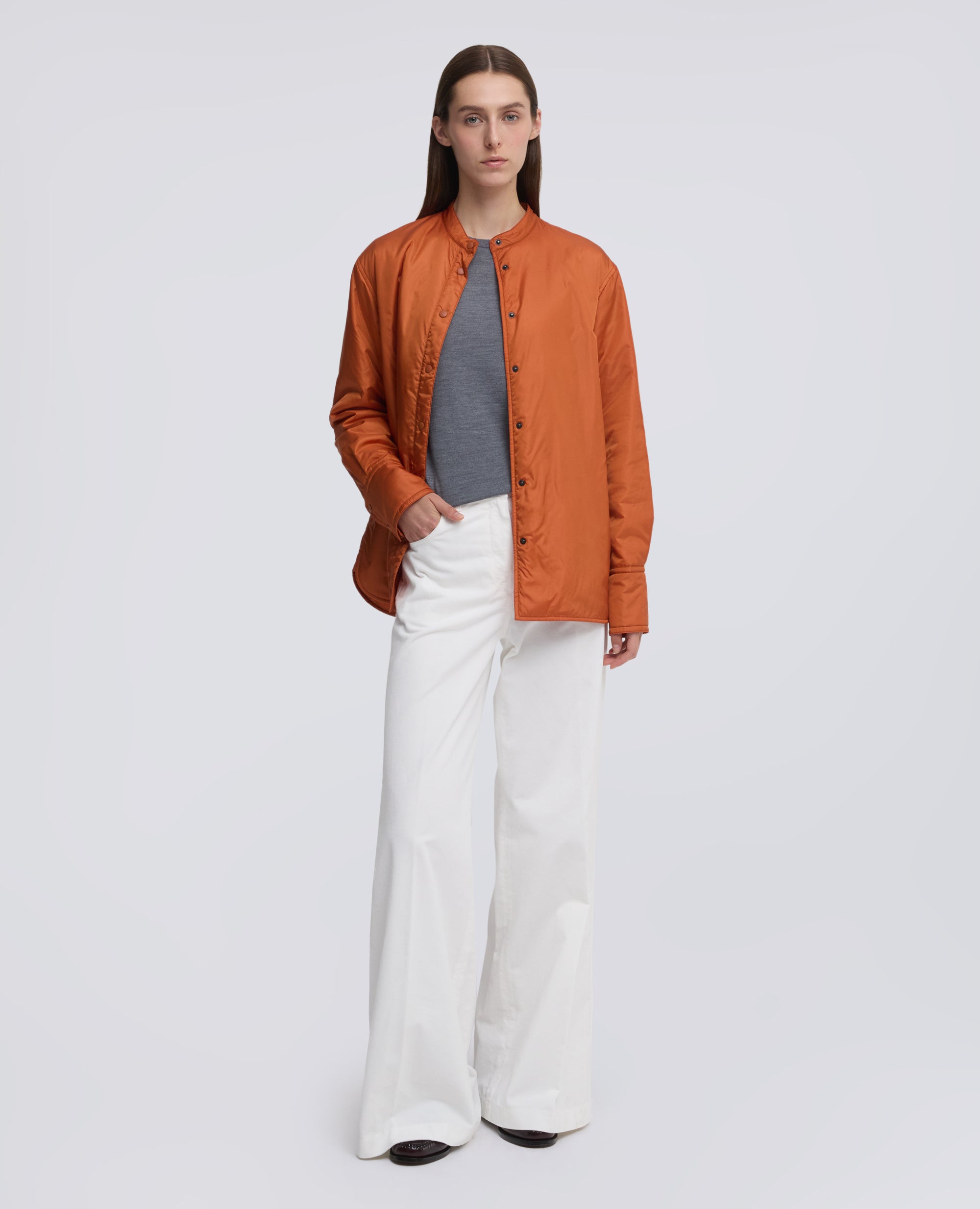 OVERSHIRT GLUE IN NYLON IMBOTTITA CON OVATTA THERMORE® - ARANCIO - ASPESI