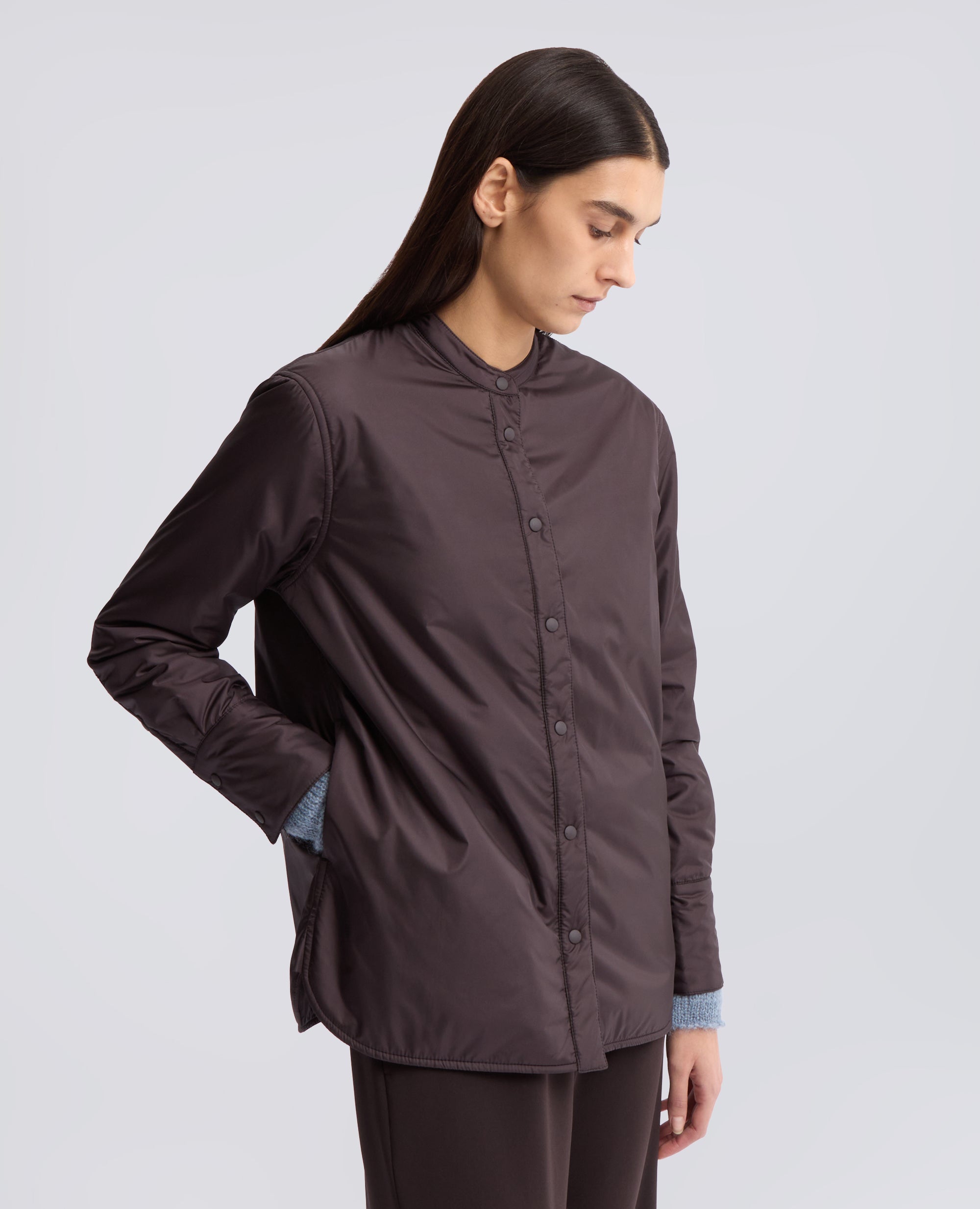 OVERSHIRT GLUE IN NYLON IMBOTTITA CON OVATTA THERMORE® - MARRONE - ASPESI