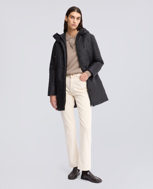 WADDING-PADDED NYLON PARKA - BLACK - ASPESI